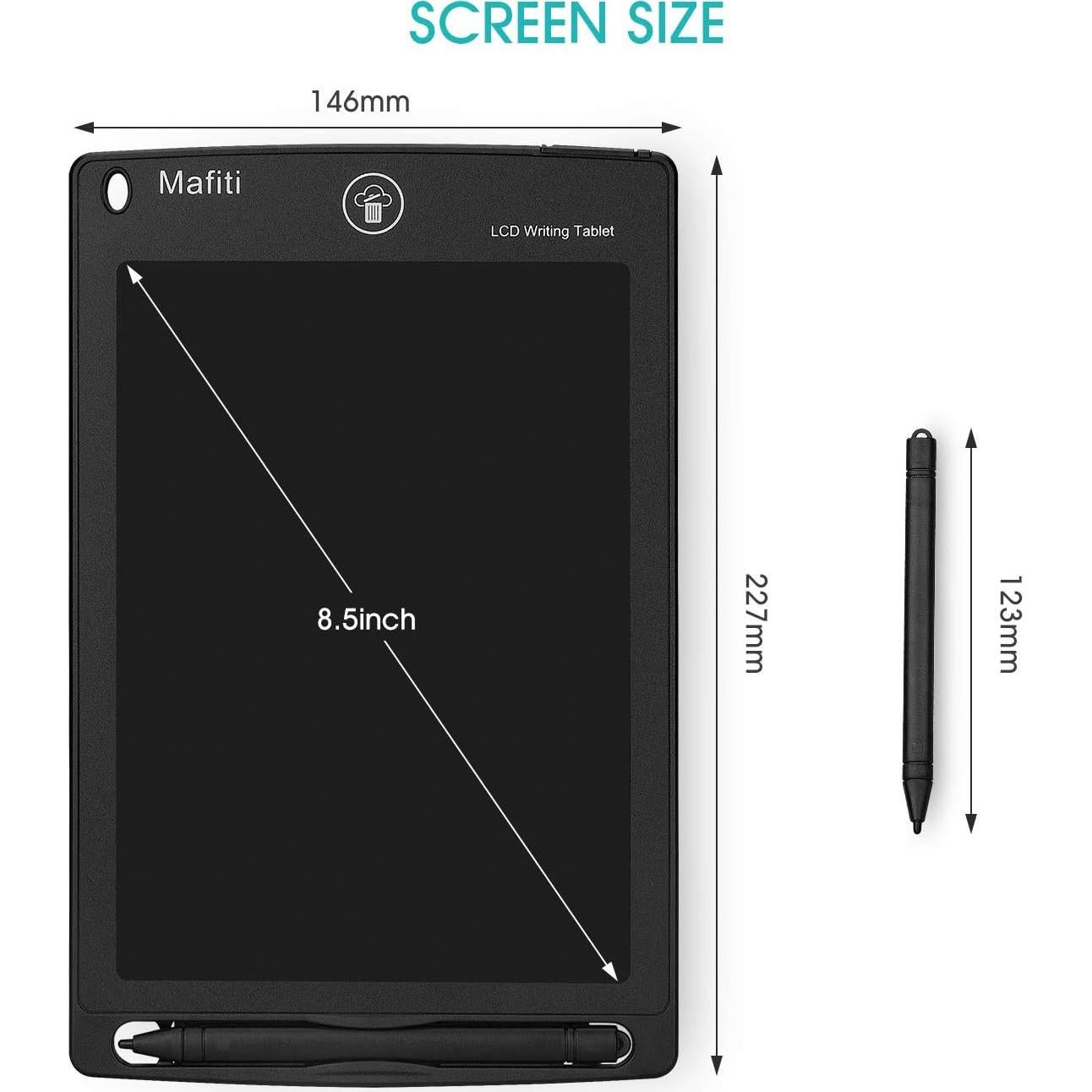 Mafiti Tableta de Escritura LCD 8.5" Negra Portátil