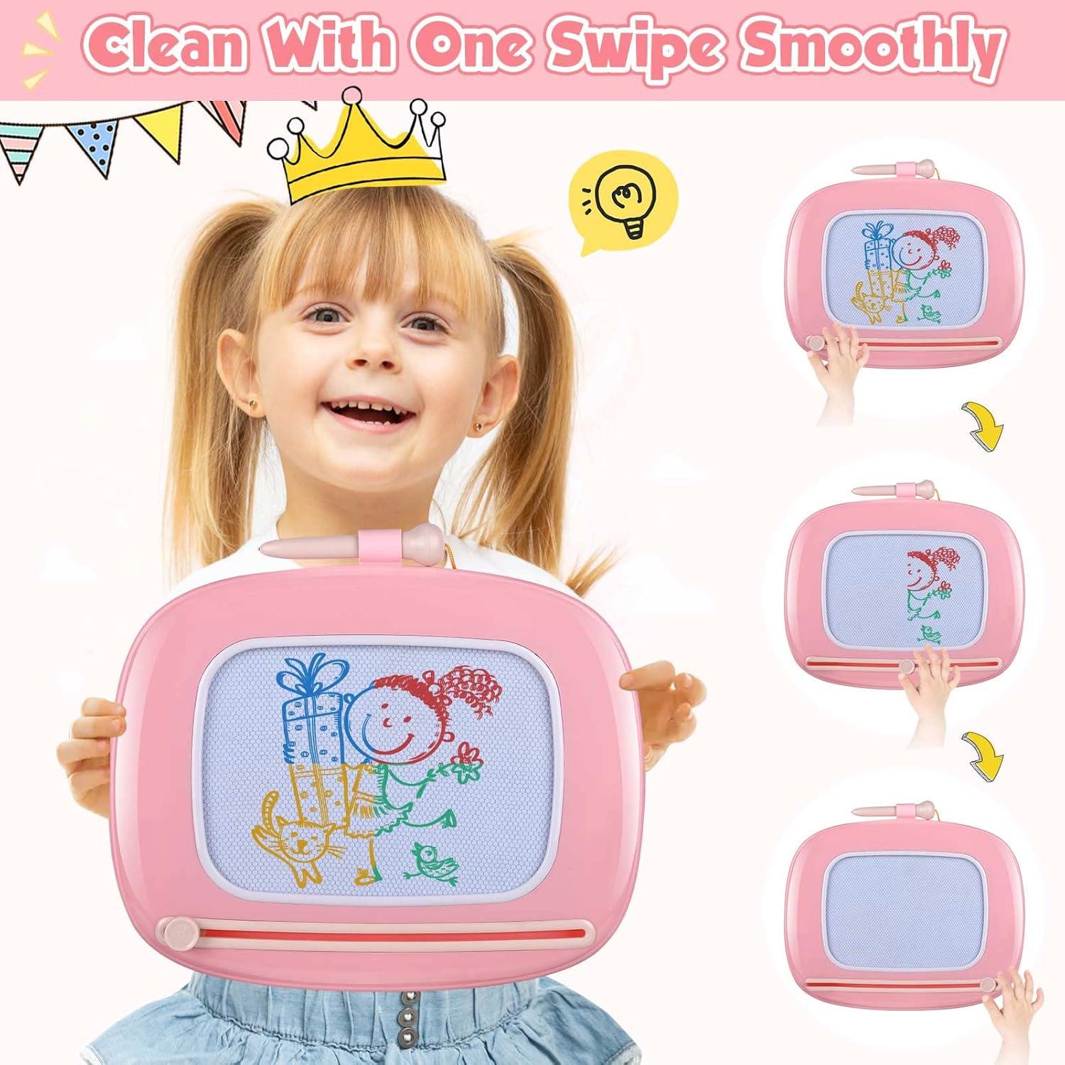 Pizarra Magnética Smasiagon para Niños 1-3 Años Rosa