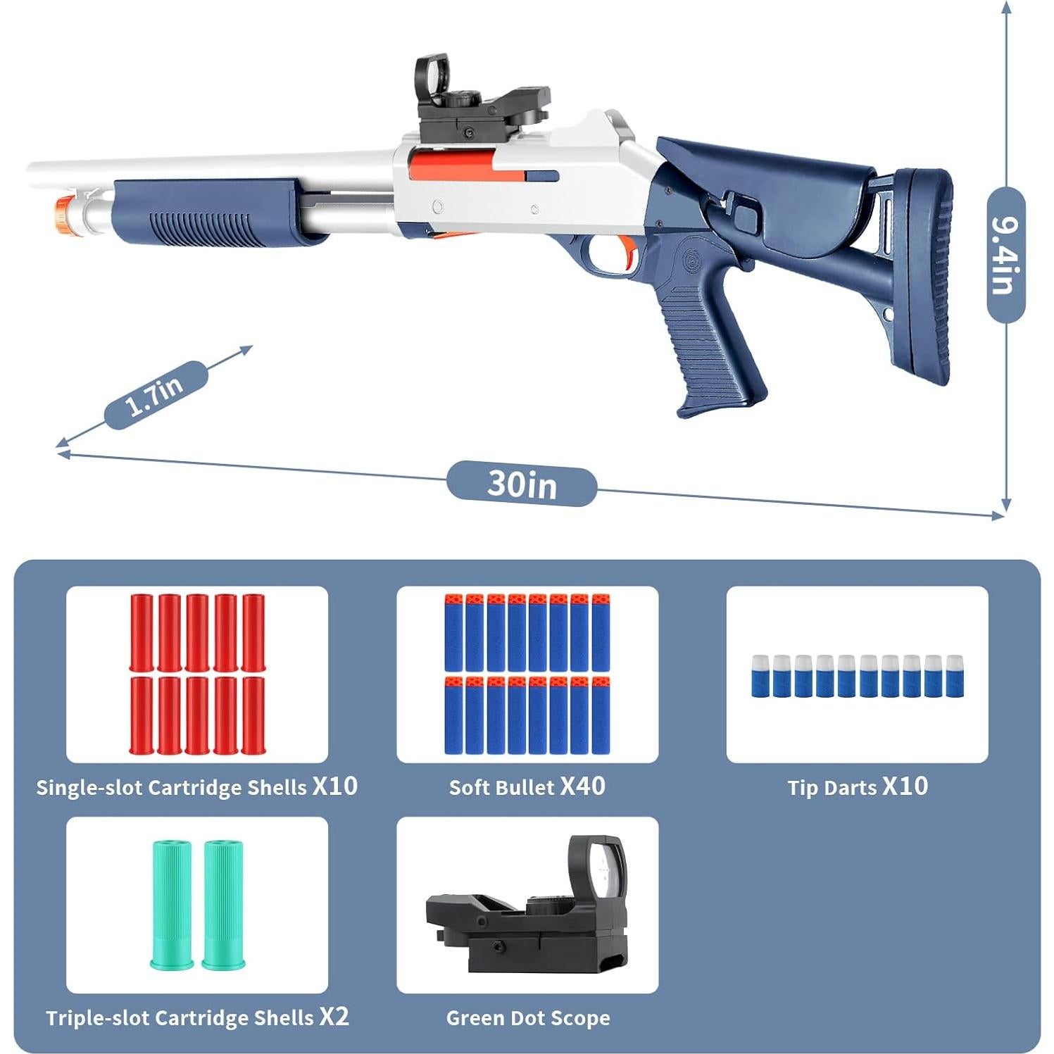Pistola de Juguete Blaster de Espuma Ouzhimanxing 76 cm Azul