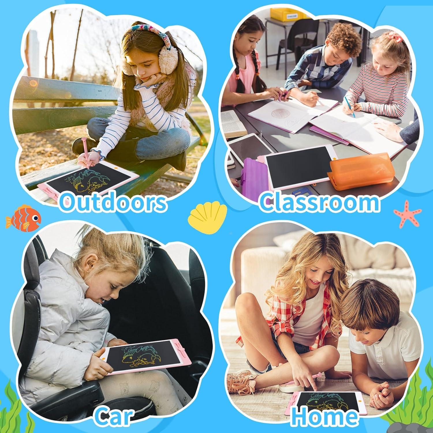 Tabla de Escritura LCD Bornfair 10 cm Azul Portátil Educativa