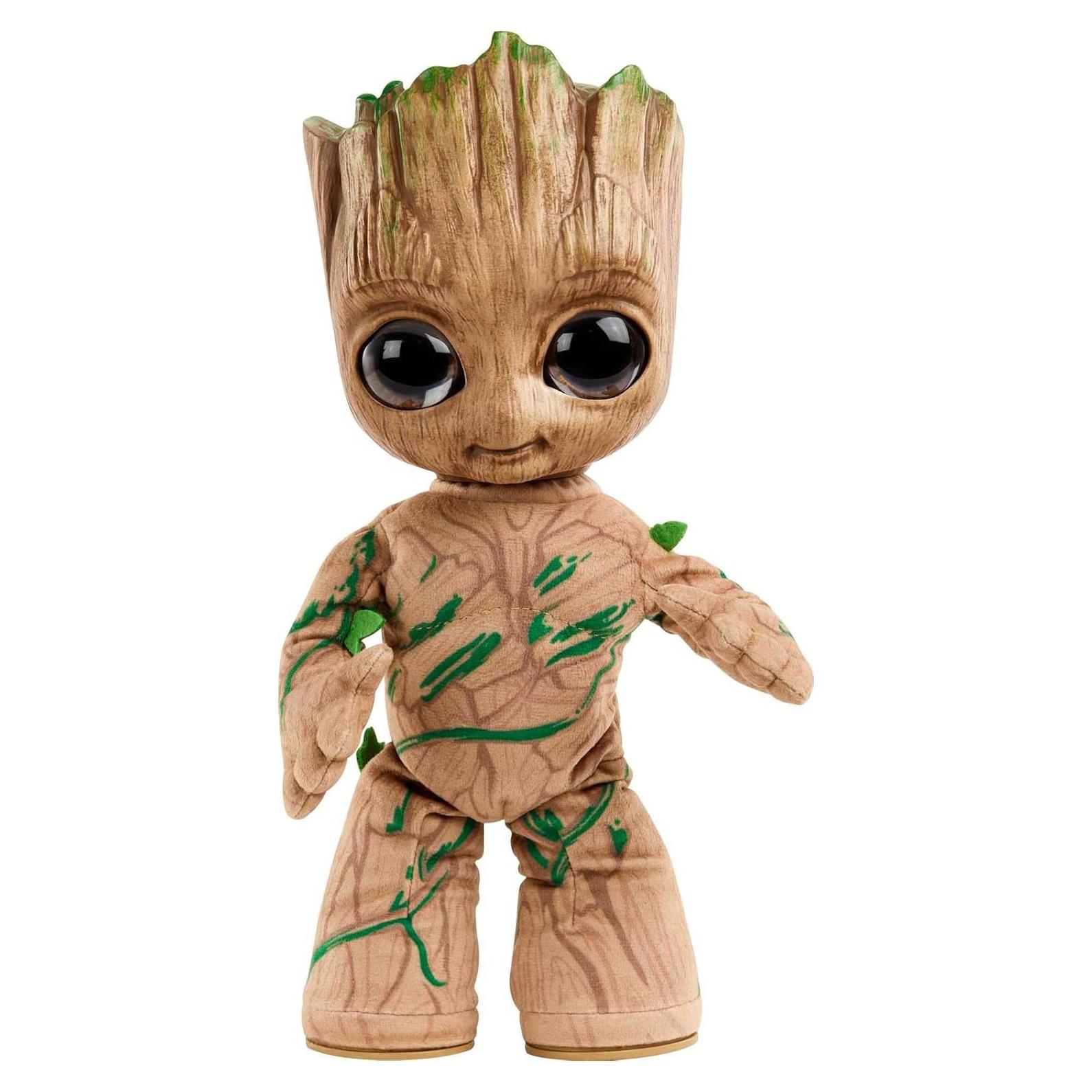 Mattel Marvel Plush, Groovin’ Groot Dancing & Talking Figure from the Disney+ Series I Am Groot, Soft Toy for Kids, Fans & Collectors