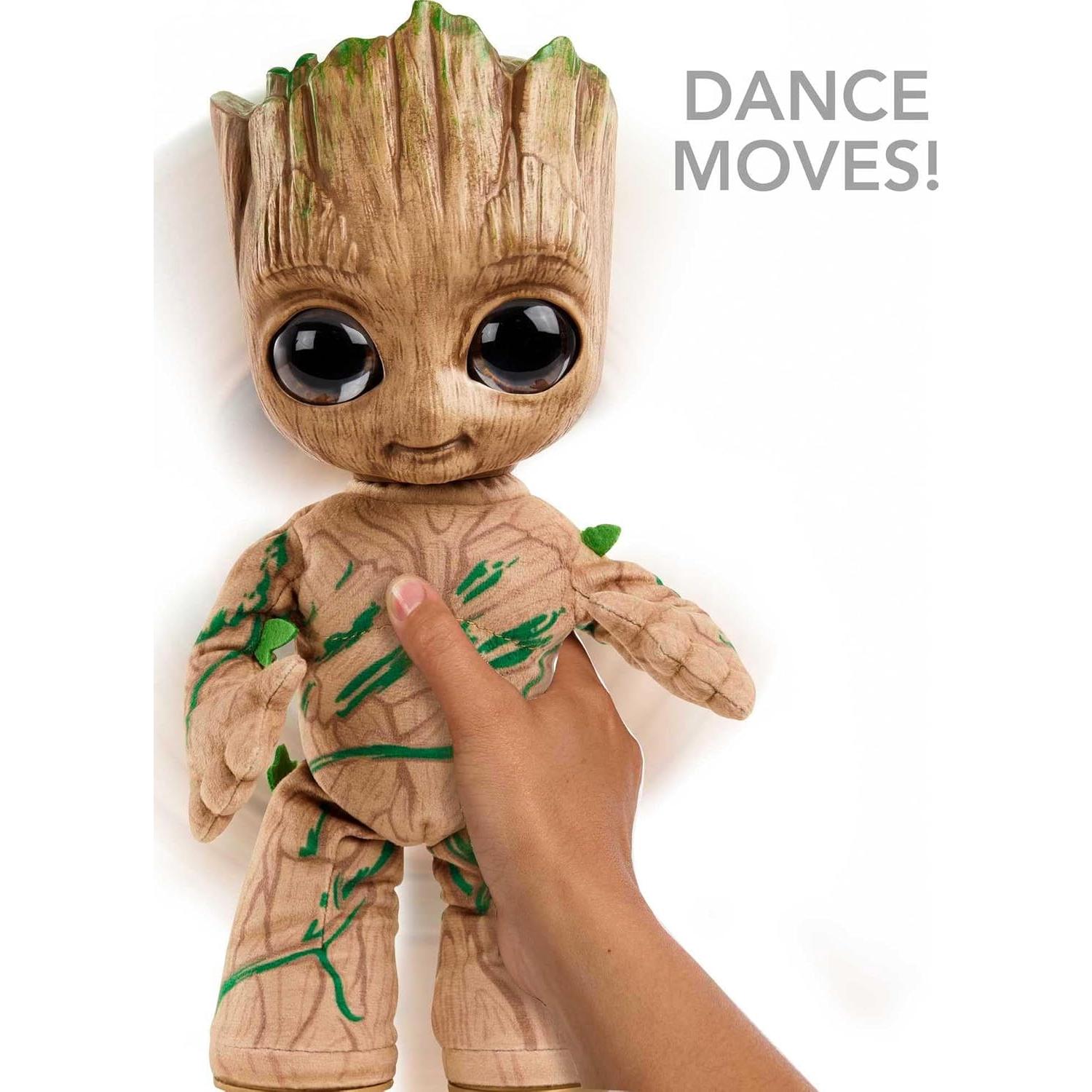 Mattel Marvel Plush, Groovin’ Groot Dancing & Talking Figure from the Disney+ Series I Am Groot, Soft Toy for Kids, Fans & Collectors