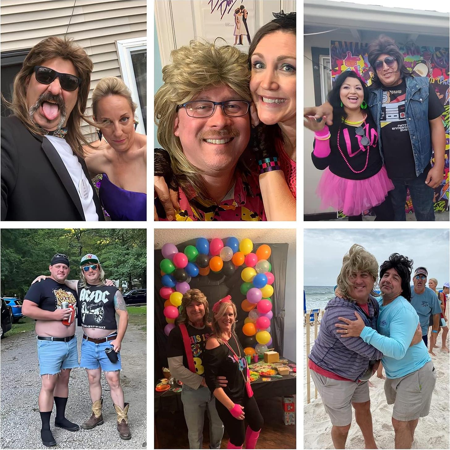 Peluca Mullet Traqur Rubia Claro para Disfraces 80s 90s