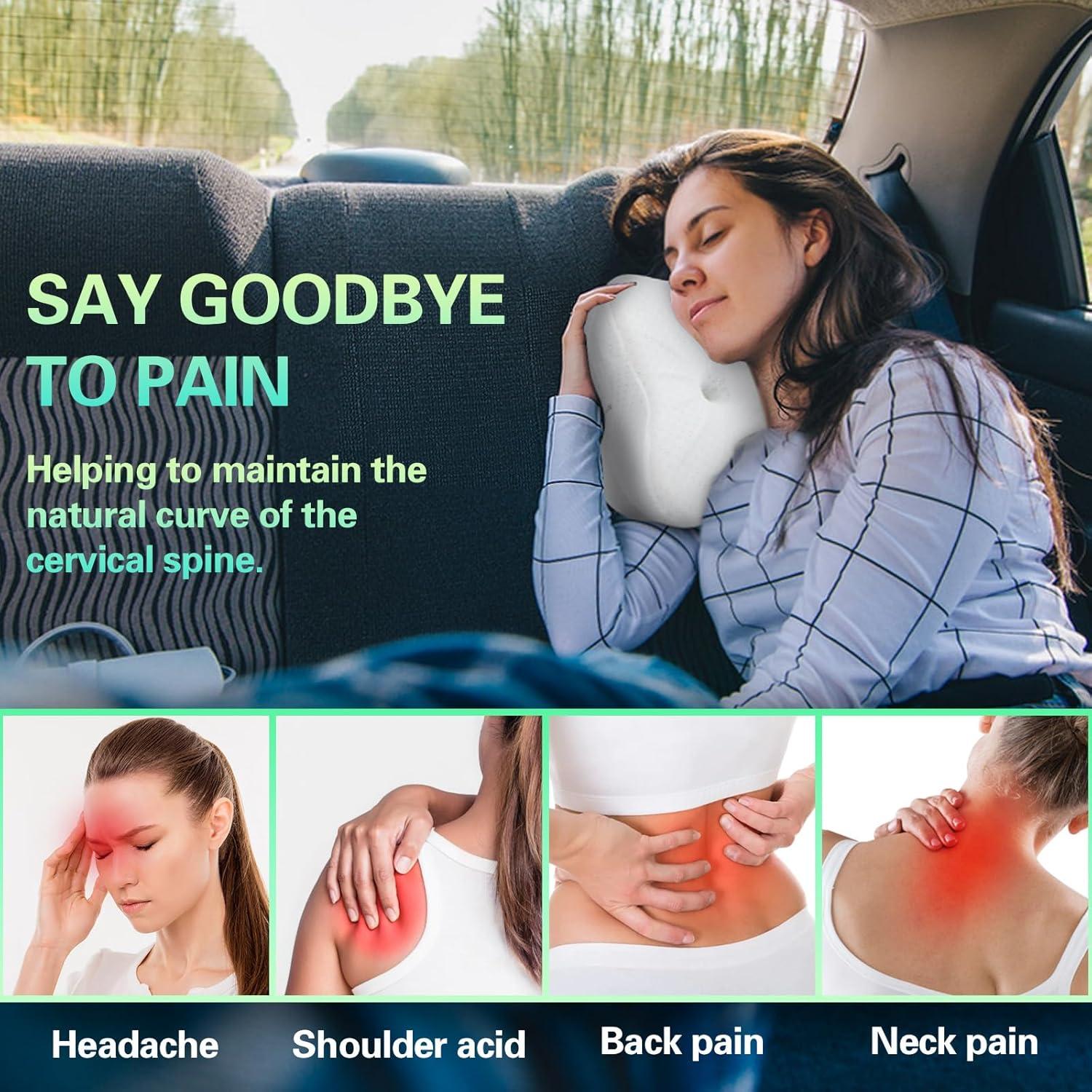 Almohada Cervical Viscoelástica SAHEYER para Camping 30x25cm