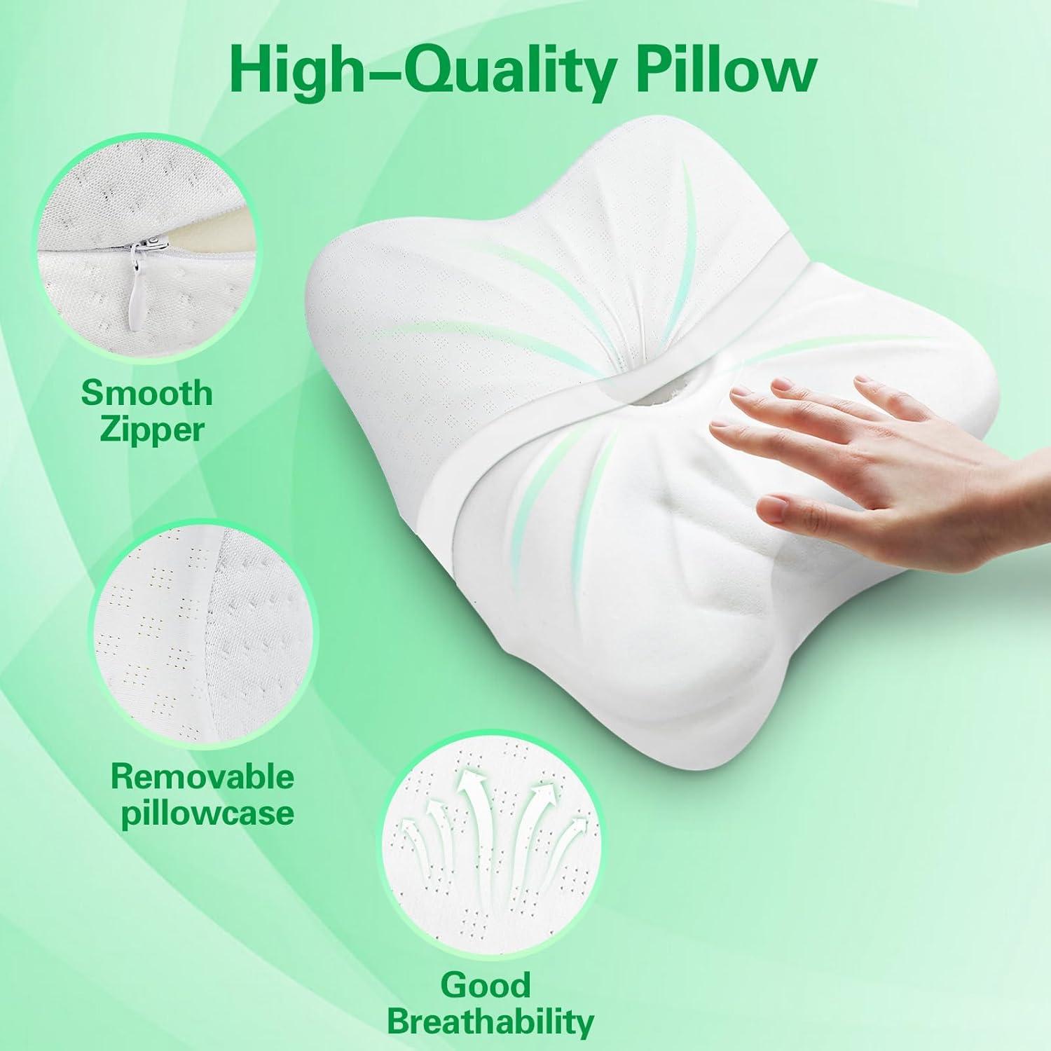 Almohada Cervical Viscoelástica SAHEYER para Camping 30x25cm