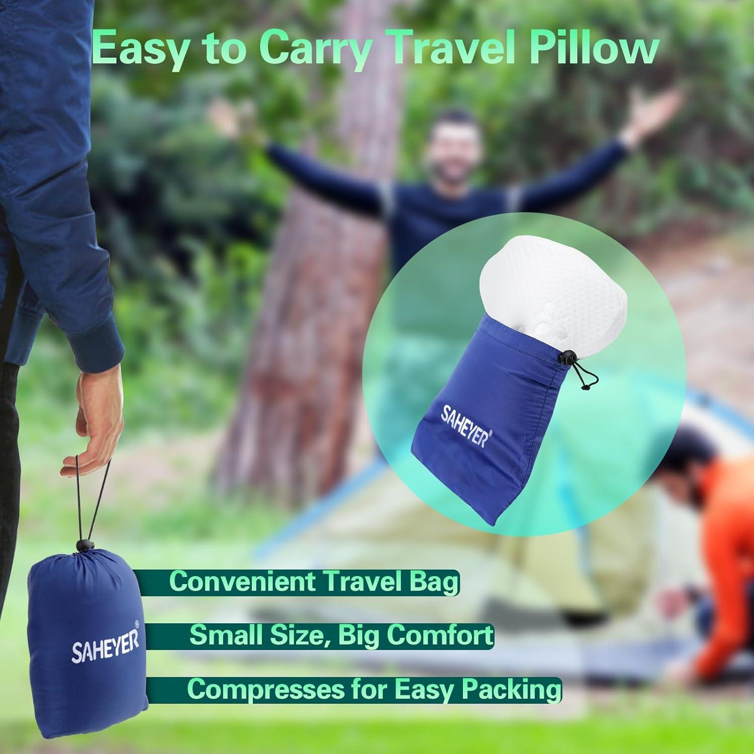 Almohada Cervical Viscoelástica SAHEYER para Camping 30x25cm