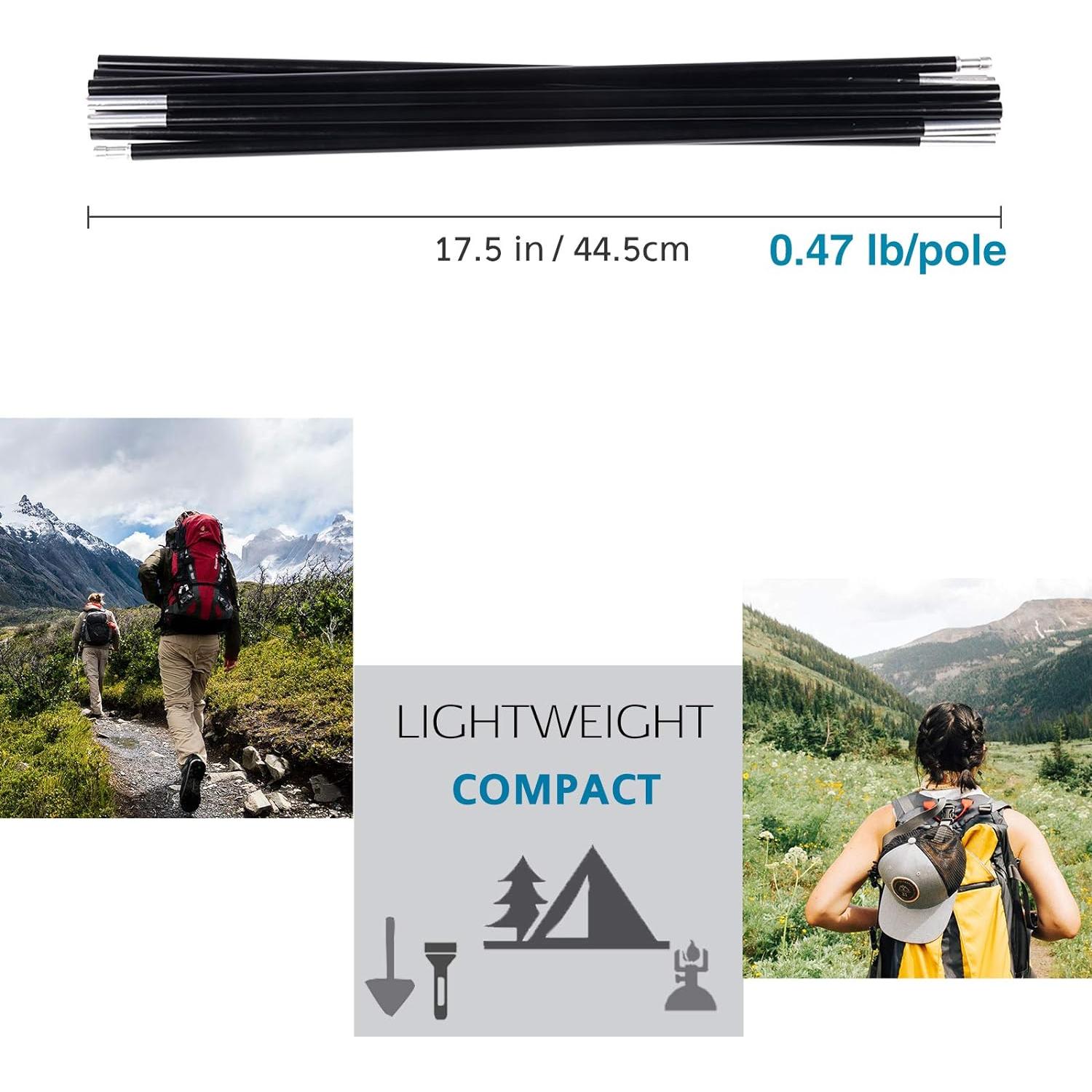 Postes de Tienda BRILLIANCE4U Aluminio 2 Piezas 369.3 cm