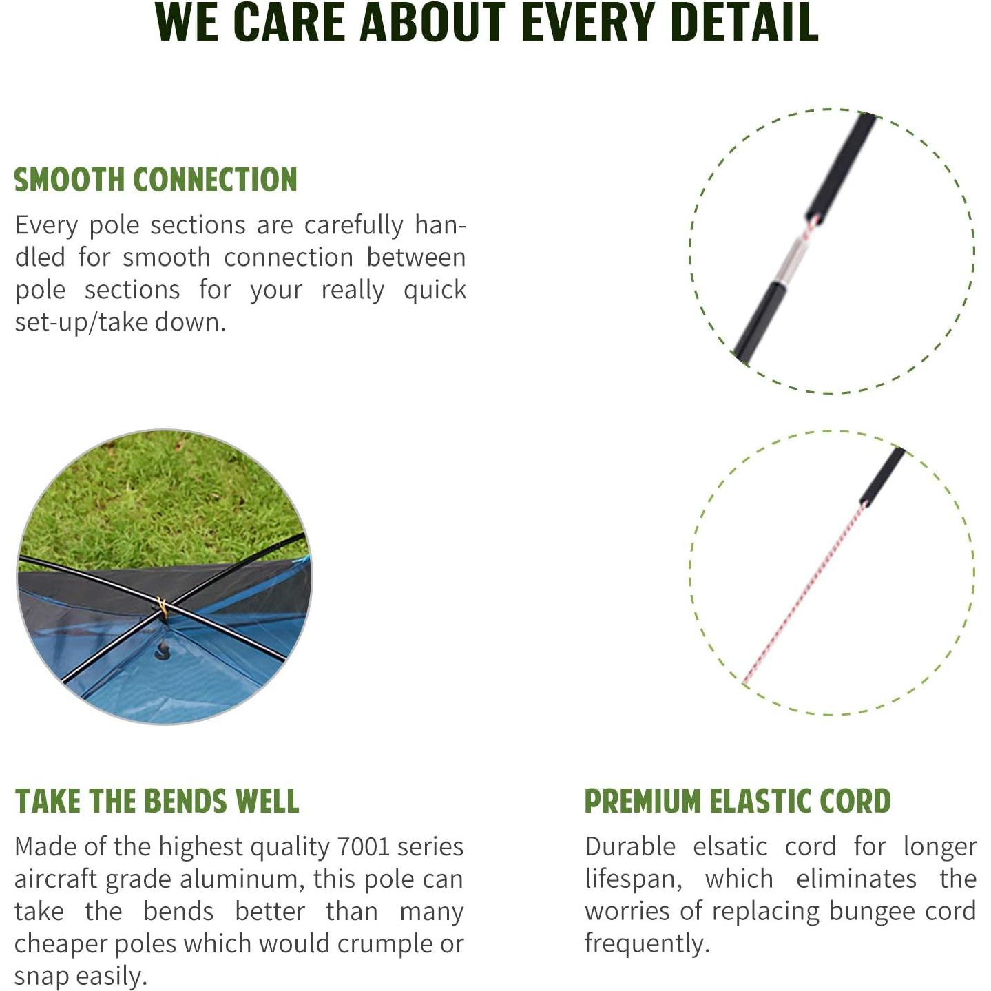 Postes de Tienda BRILLIANCE4U Aluminio 2 Piezas 369.3 cm