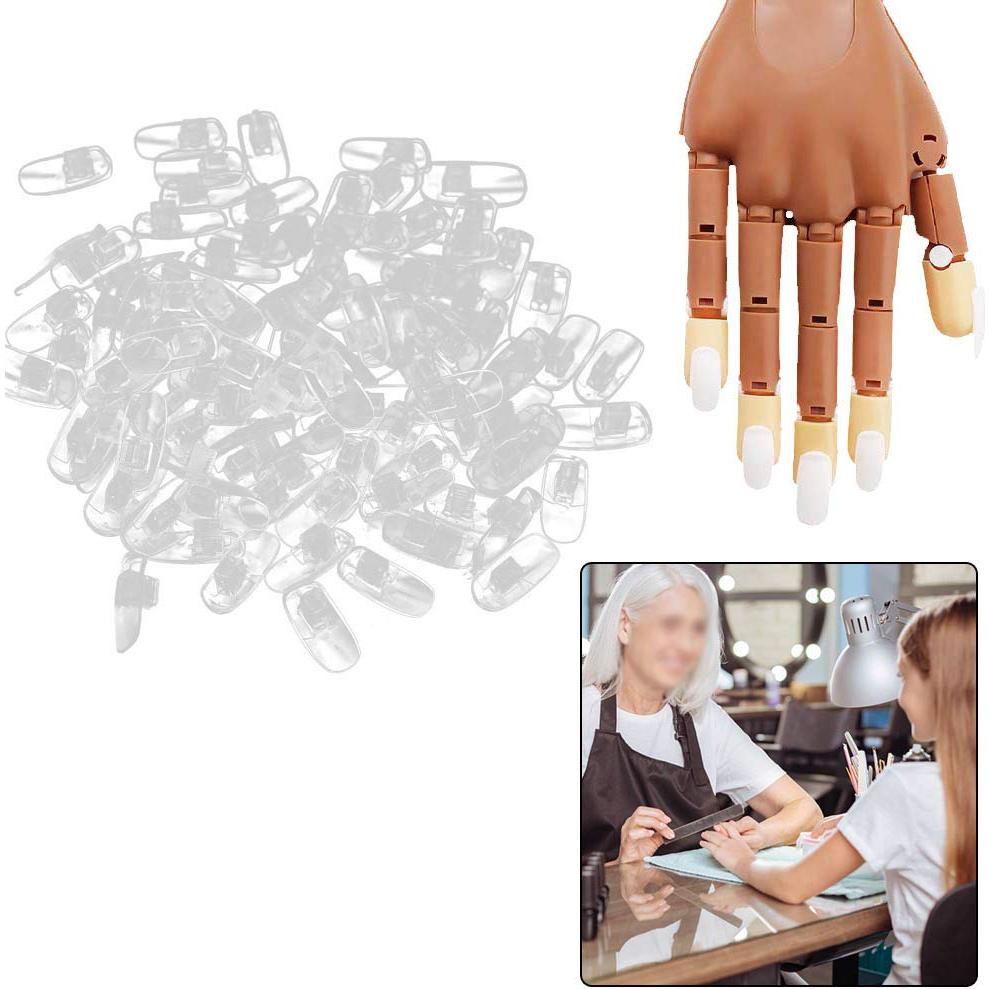 Uñas de Manicura AKOAK 100 Pcs Transparentes Flexibles