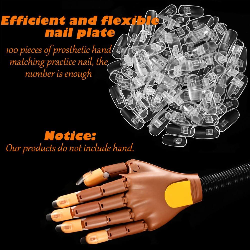 Uñas de Manicura AKOAK 100 Pcs Transparentes Flexibles