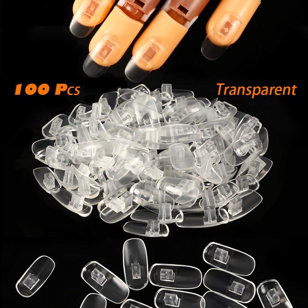 Uñas de Manicura AKOAK 100 Pcs Transparentes Flexibles