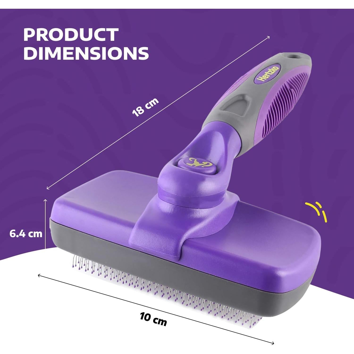 Cepillo Autolimpiante Hertzko para Mascotas - Pequeño Piel Sensible