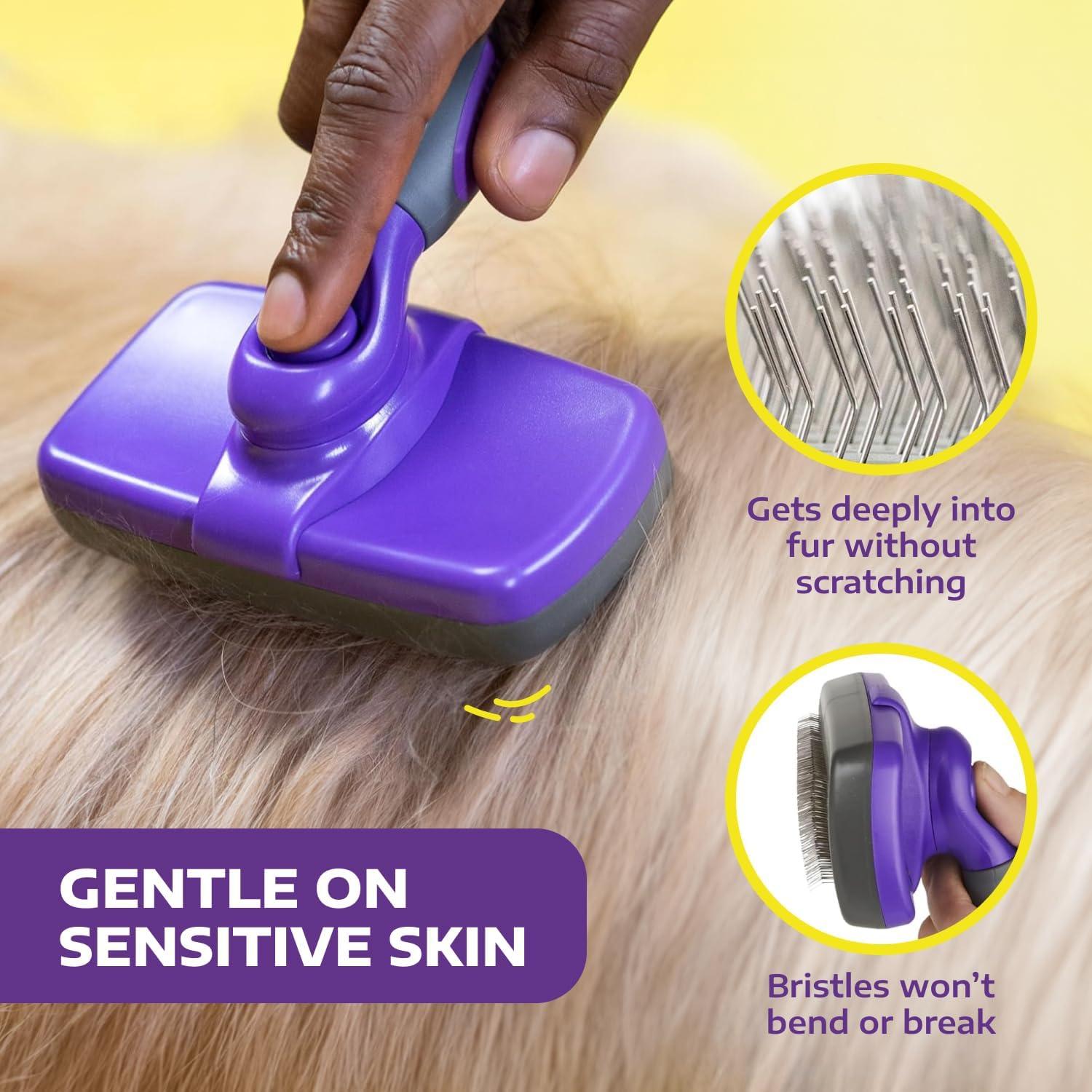 Cepillo Autolimpiante Hertzko para Mascotas - Pequeño Piel Sensible