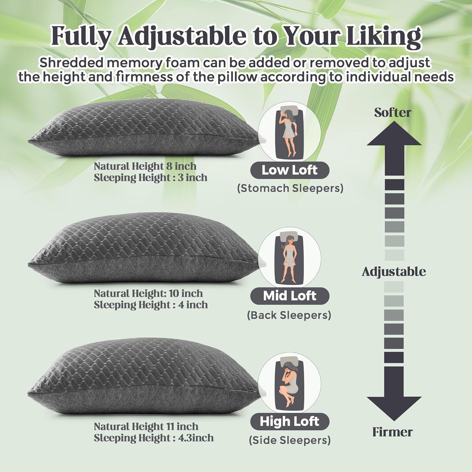 Juego de 2 Almohadas Viscoelásticas Dormirpilow Gris 66x50.8 cm