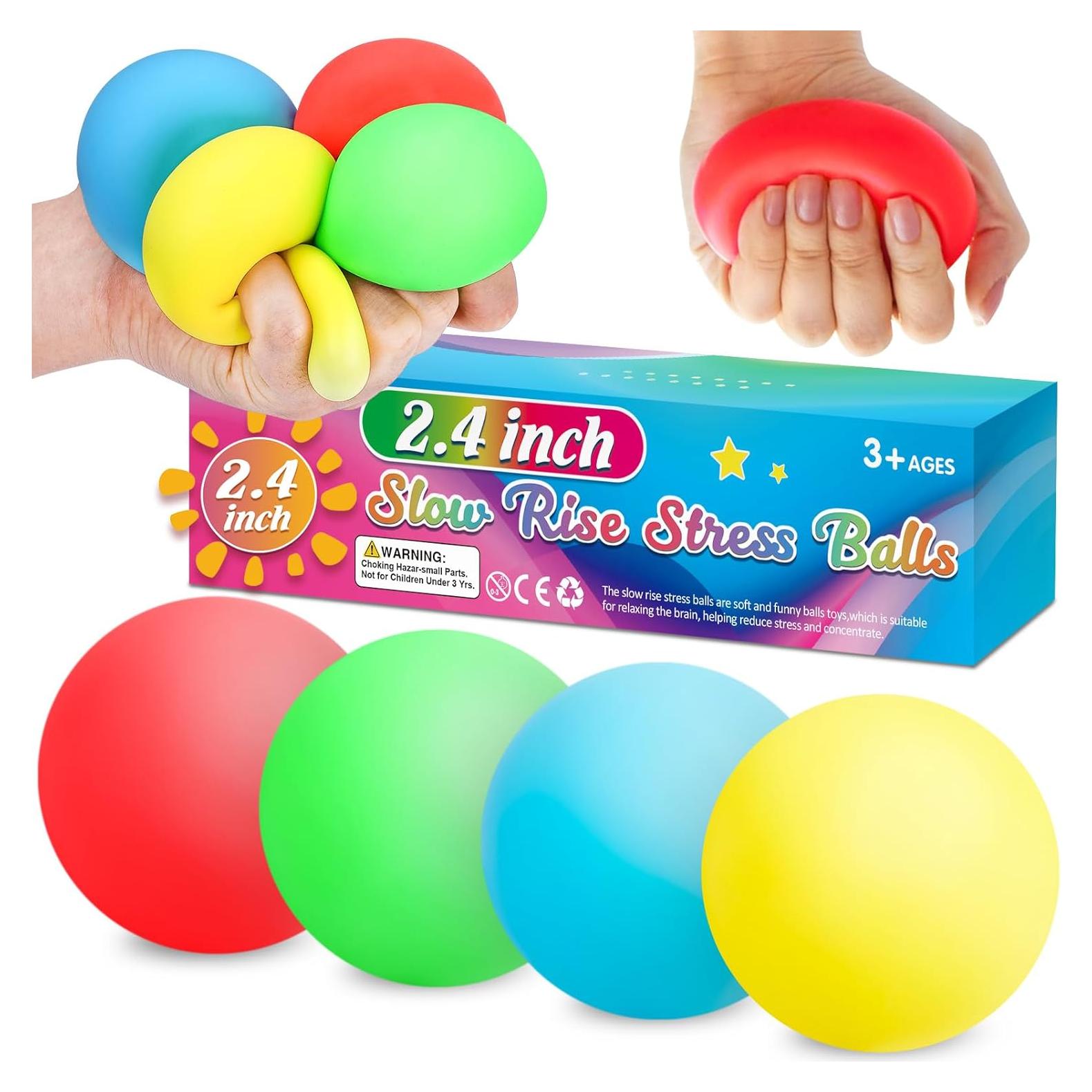 Paquete de 4 Pelotas Antiestrés VISCOO 6.1 cm Alivio Ansiedad