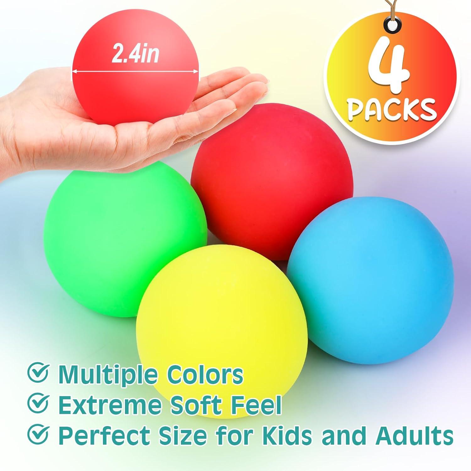 Paquete de 4 Pelotas Antiestrés VISCOO 6.1 cm Alivio Ansiedad