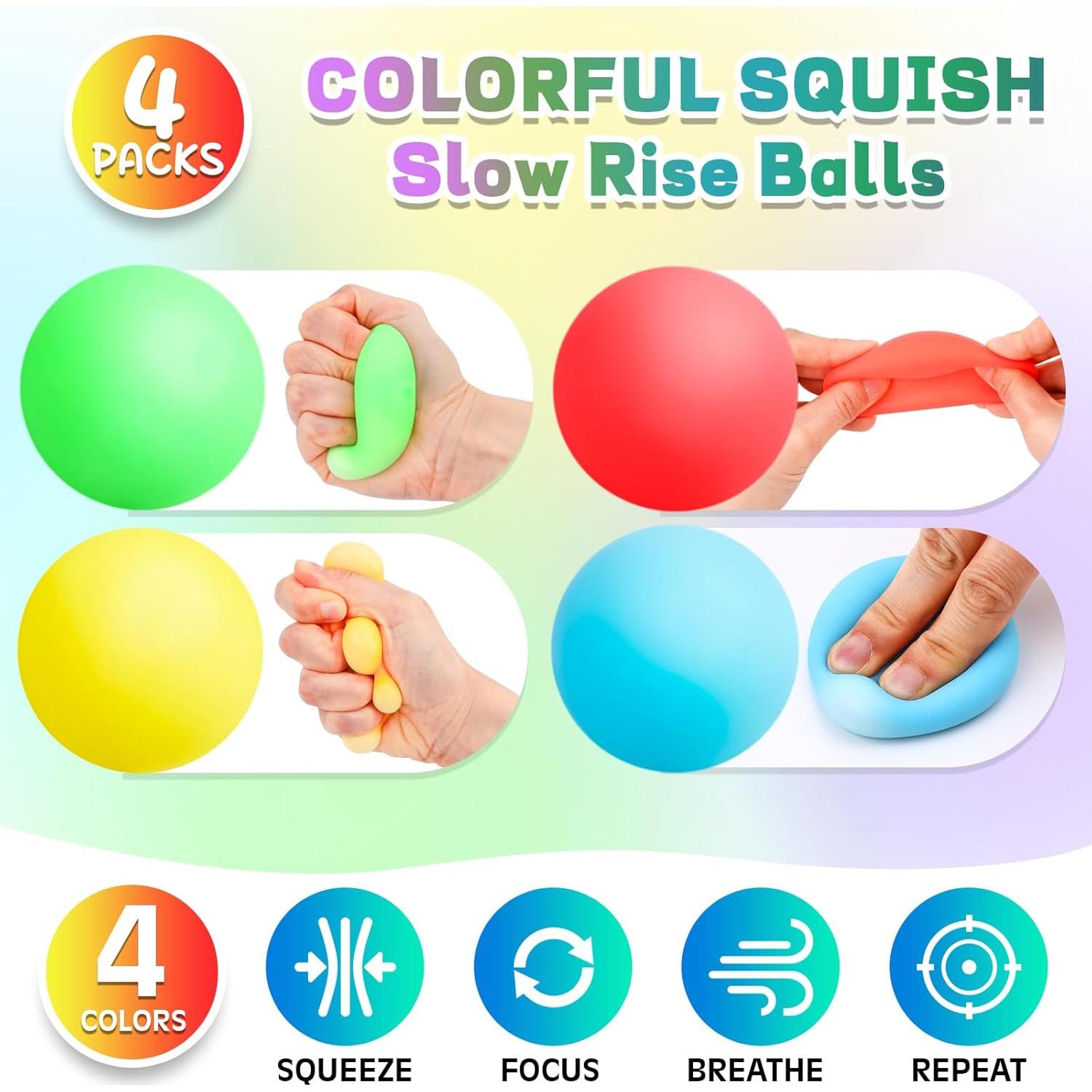 Paquete de 4 Pelotas Antiestrés VISCOO 6.1 cm Alivio Ansiedad