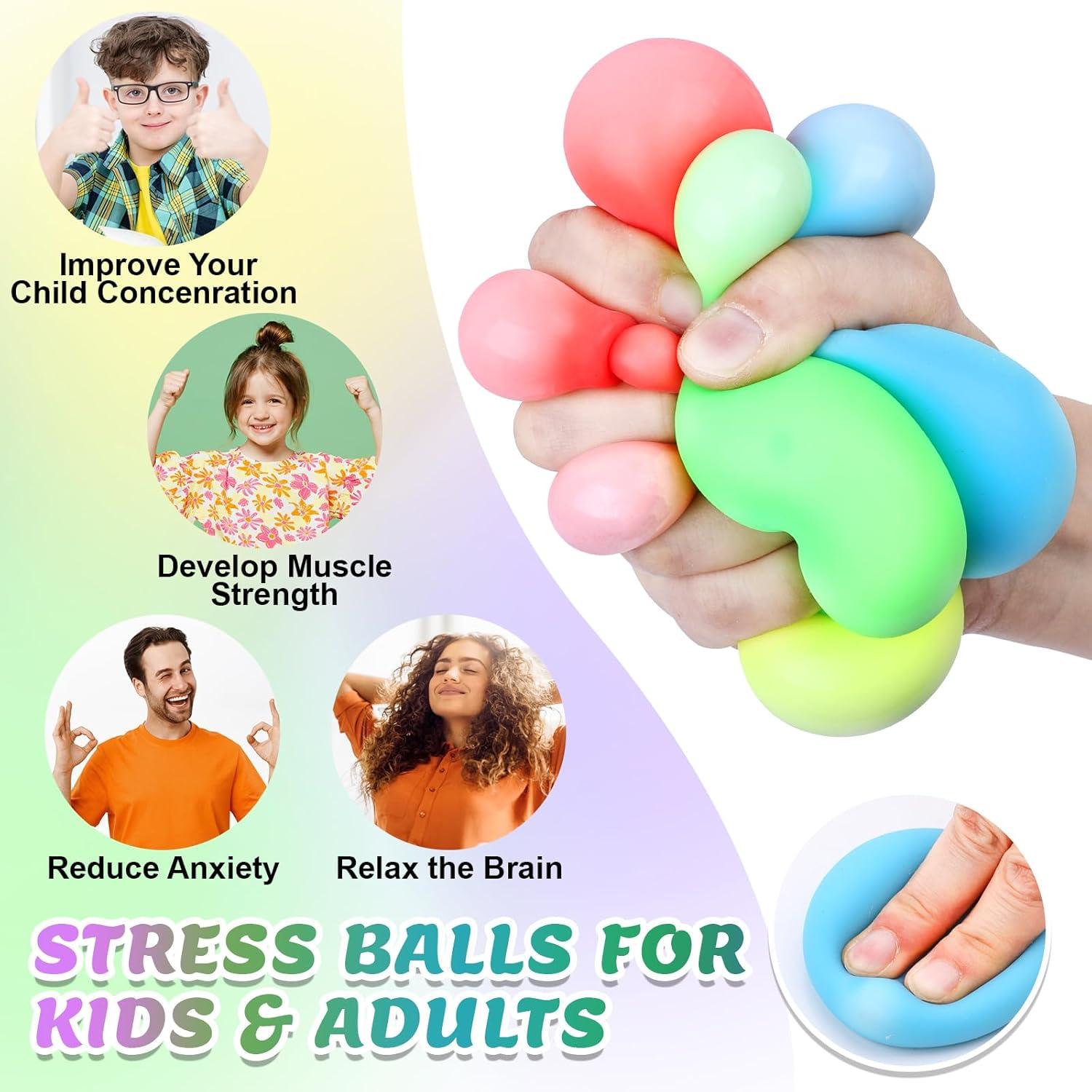 Paquete de 4 Pelotas Antiestrés VISCOO 6.1 cm Alivio Ansiedad