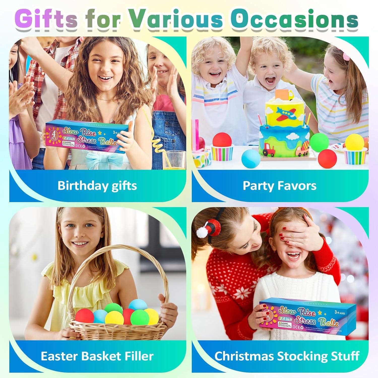 Paquete de 4 Pelotas Antiestrés VISCOO 6.1 cm Alivio Ansiedad