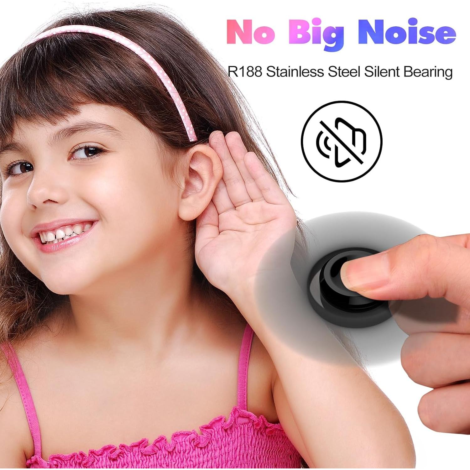 Spinner Fidget Metálico AUKARENY Negro 6.1 cm Alivio Estrés