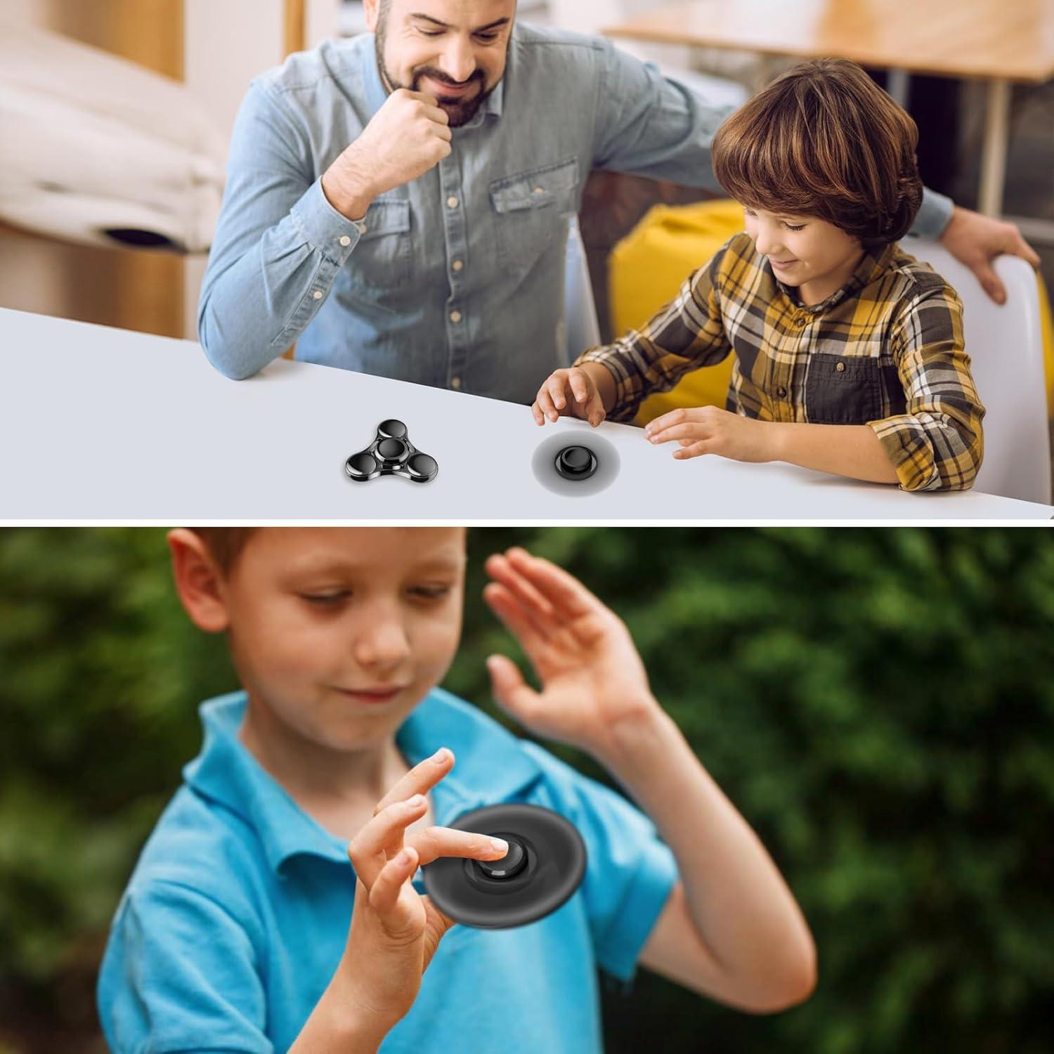 Spinner Fidget Metálico AUKARENY Negro 6.1 cm Alivio Estrés