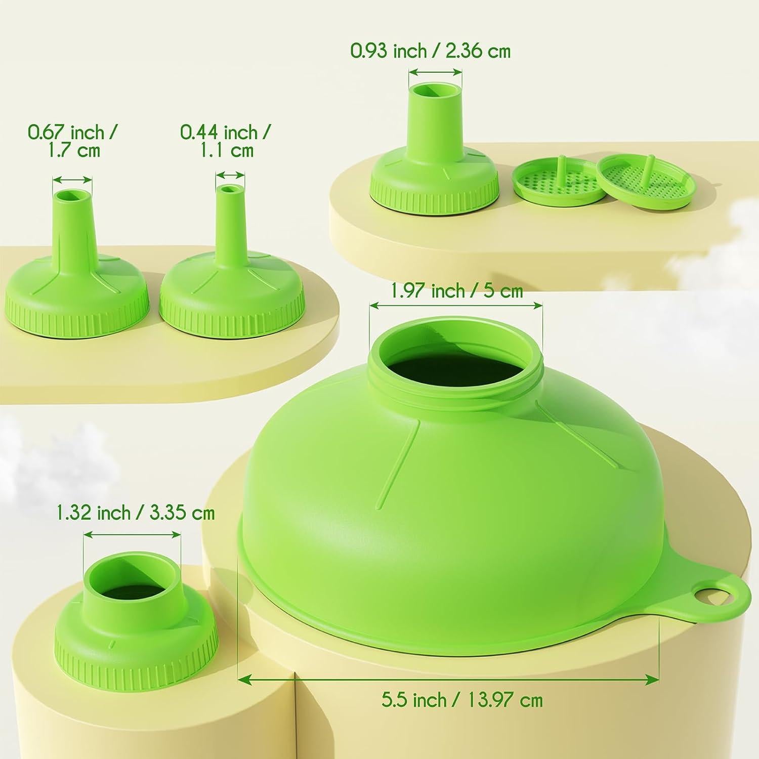 Embudo Versátil Pisol Verde con 5 Picos y 2 Coladores