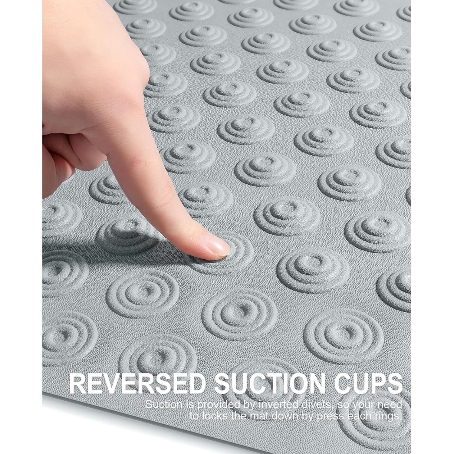 Tapete de Baño OTHWAY Antideslizante 99x41 cm Goma Gris