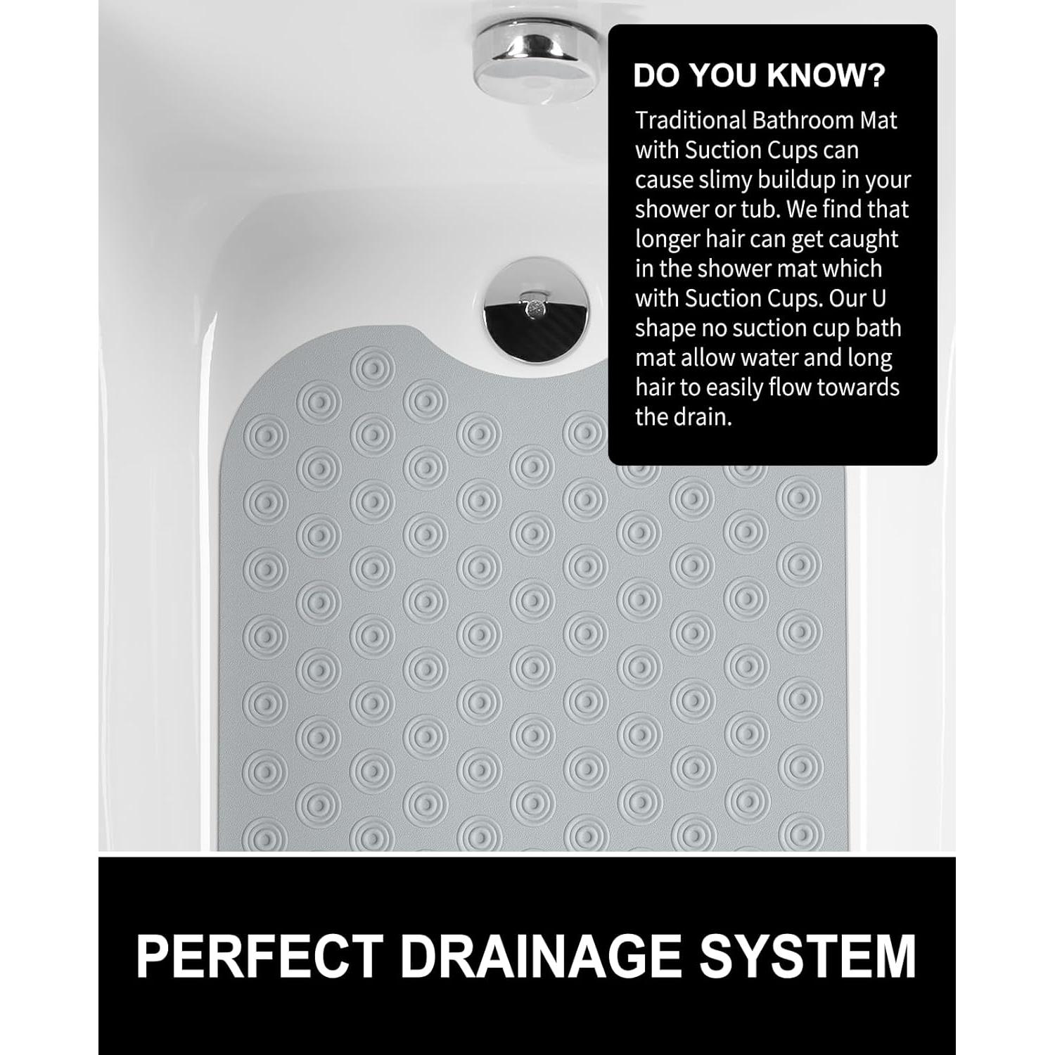 Tapete de Baño OTHWAY Antideslizante 99x41 cm Goma Gris