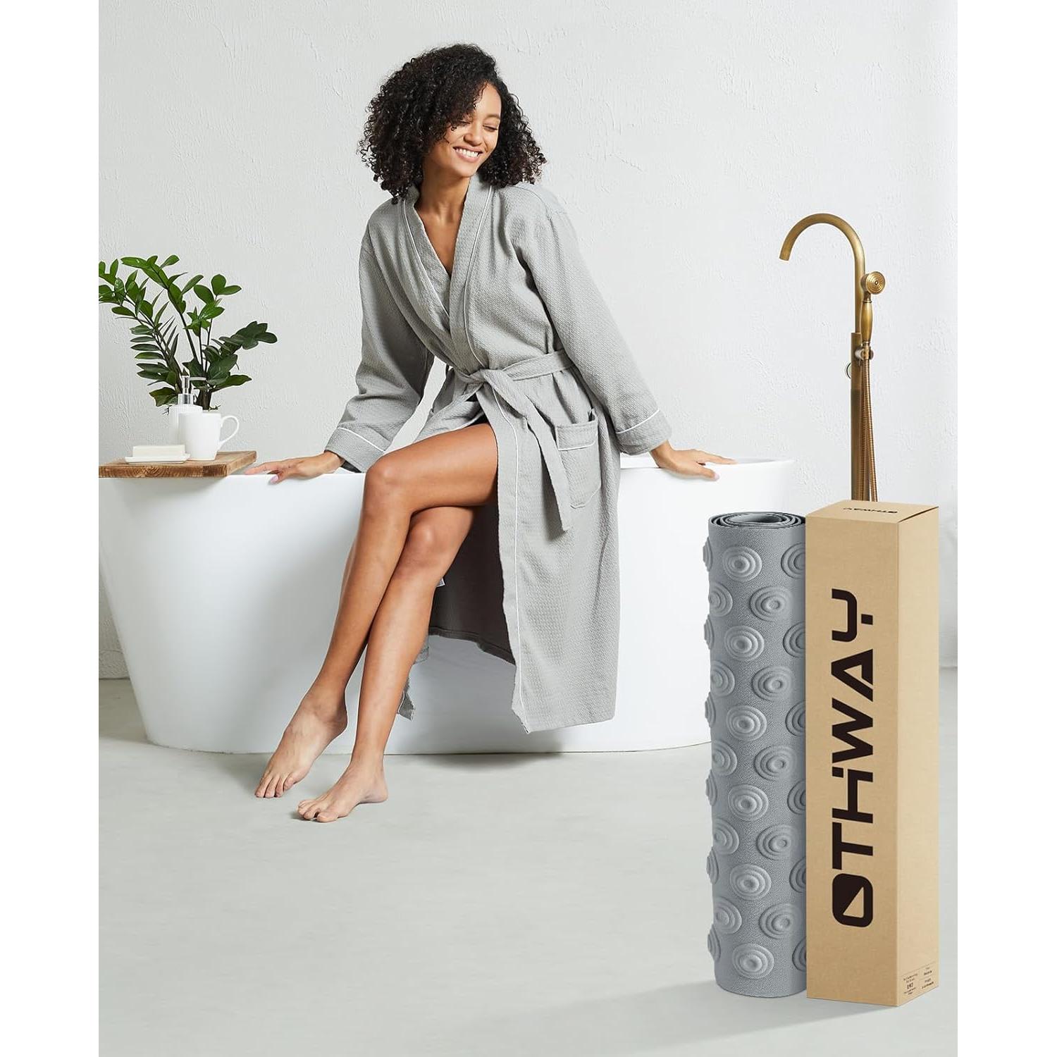 Tapete de Baño OTHWAY Antideslizante 99x41 cm Goma Gris