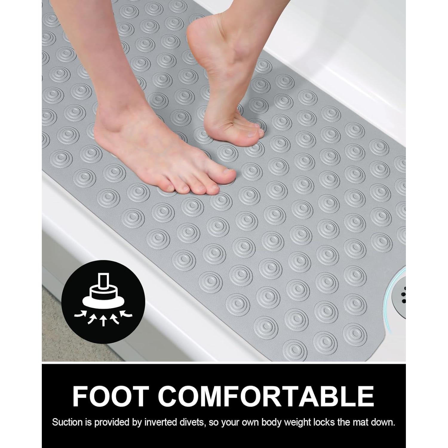 Tapete de Baño OTHWAY Antideslizante 99x41 cm Goma Gris