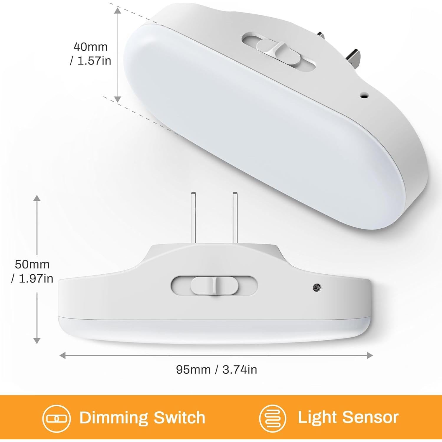 Luz Nocturna DORESshop Ámbar 1W 2 Paquetes con Sensor Automático