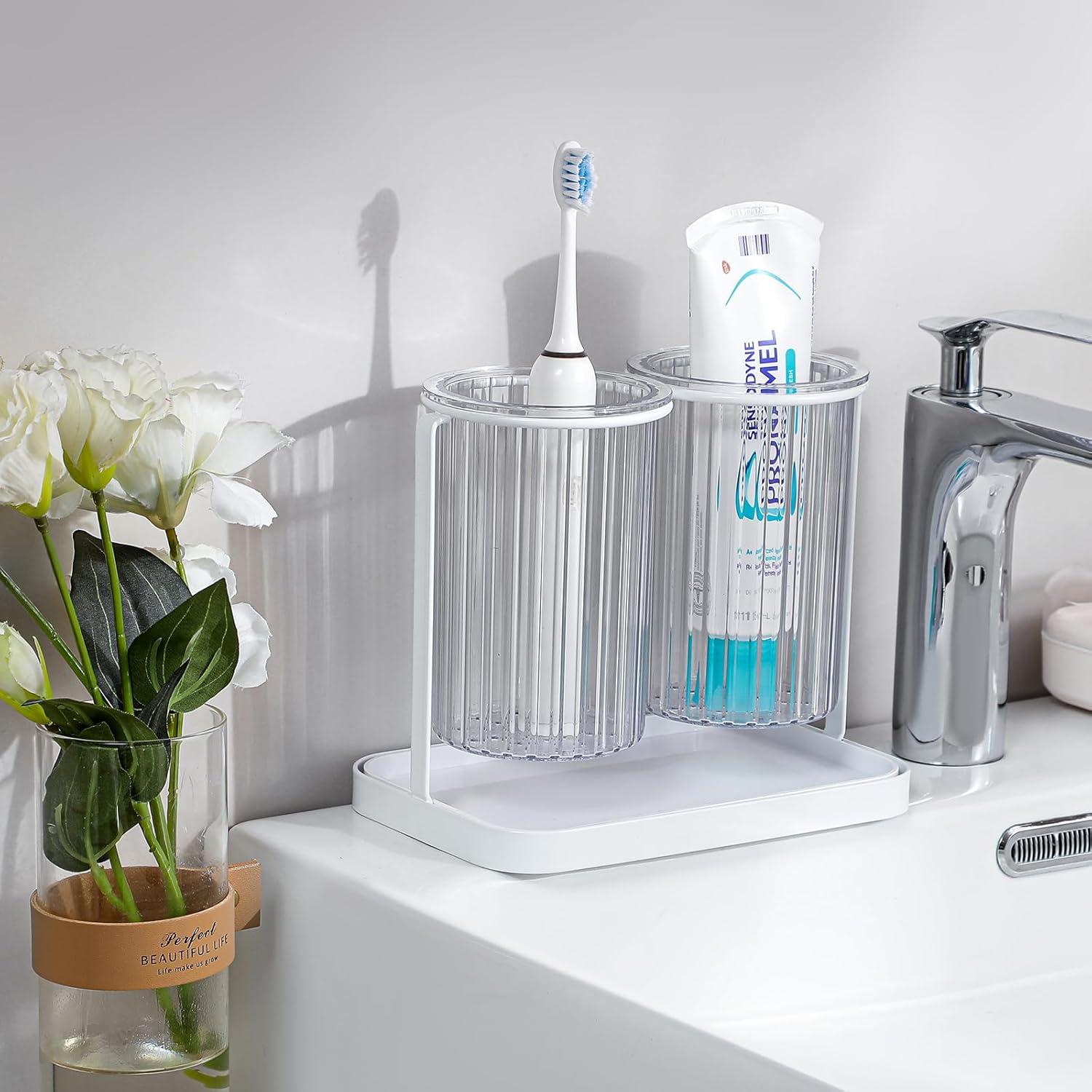 Soporte para Cepillos de Dientes Heagoale con Drenaje 2 Ranuras