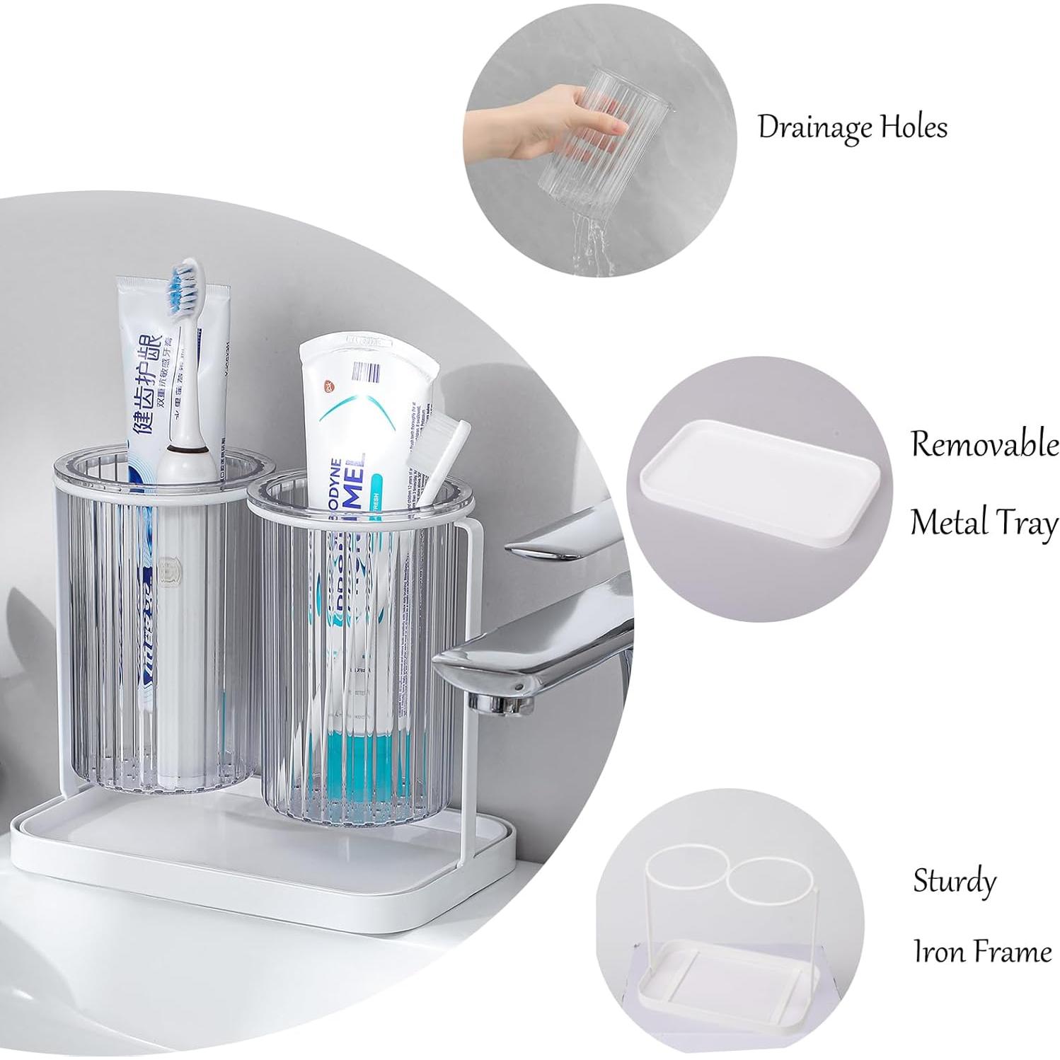 Soporte para Cepillos de Dientes Heagoale con Drenaje 2 Ranuras