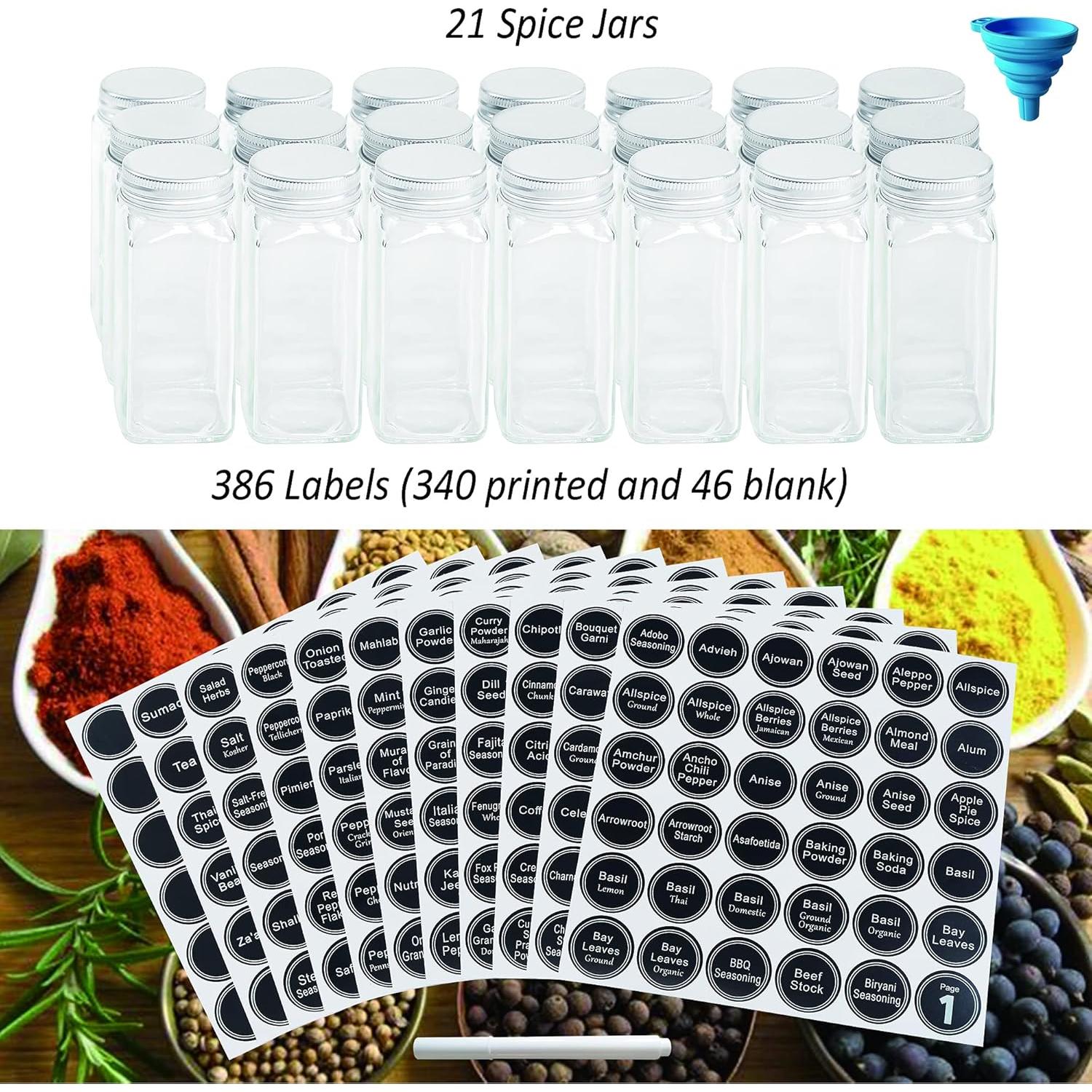 Organizador de Especias GONGSHI 3 Niveles con 21 Tarros y Etiquetas