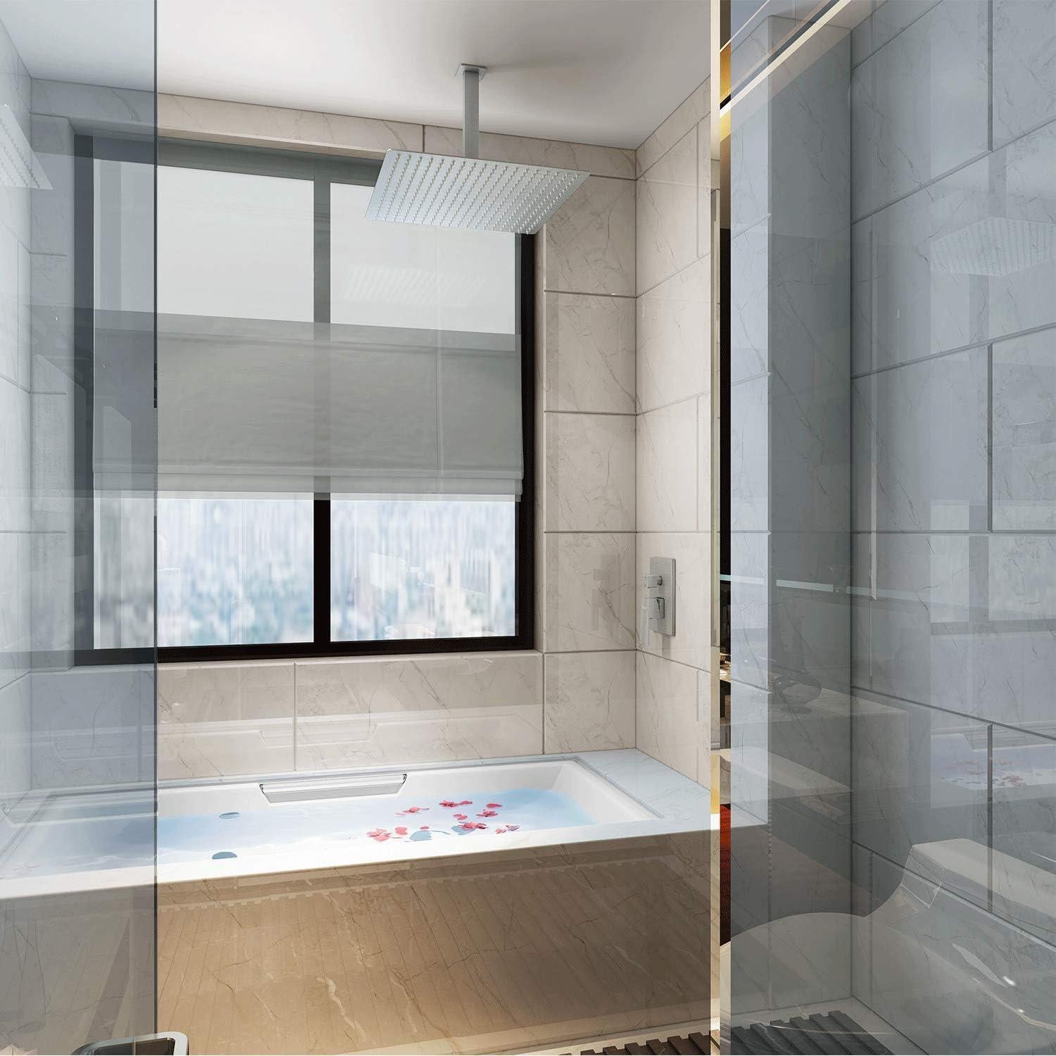 Cabezal de Ducha de Lluvia Derpras 16" Acero Inoxidable Niquelado