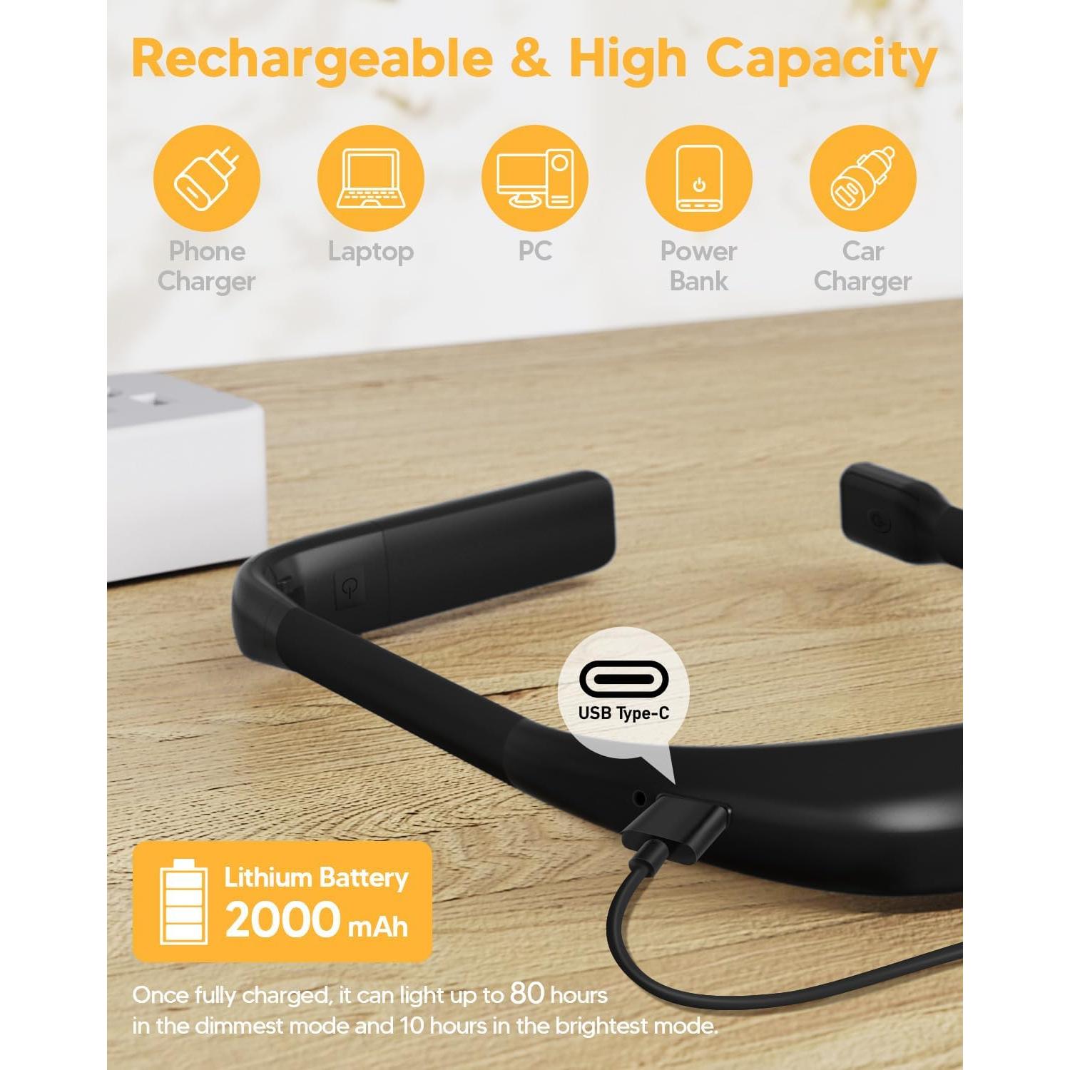 Luz de Lectura de Cuello EastPin GH-9 Recargable 80 Horas