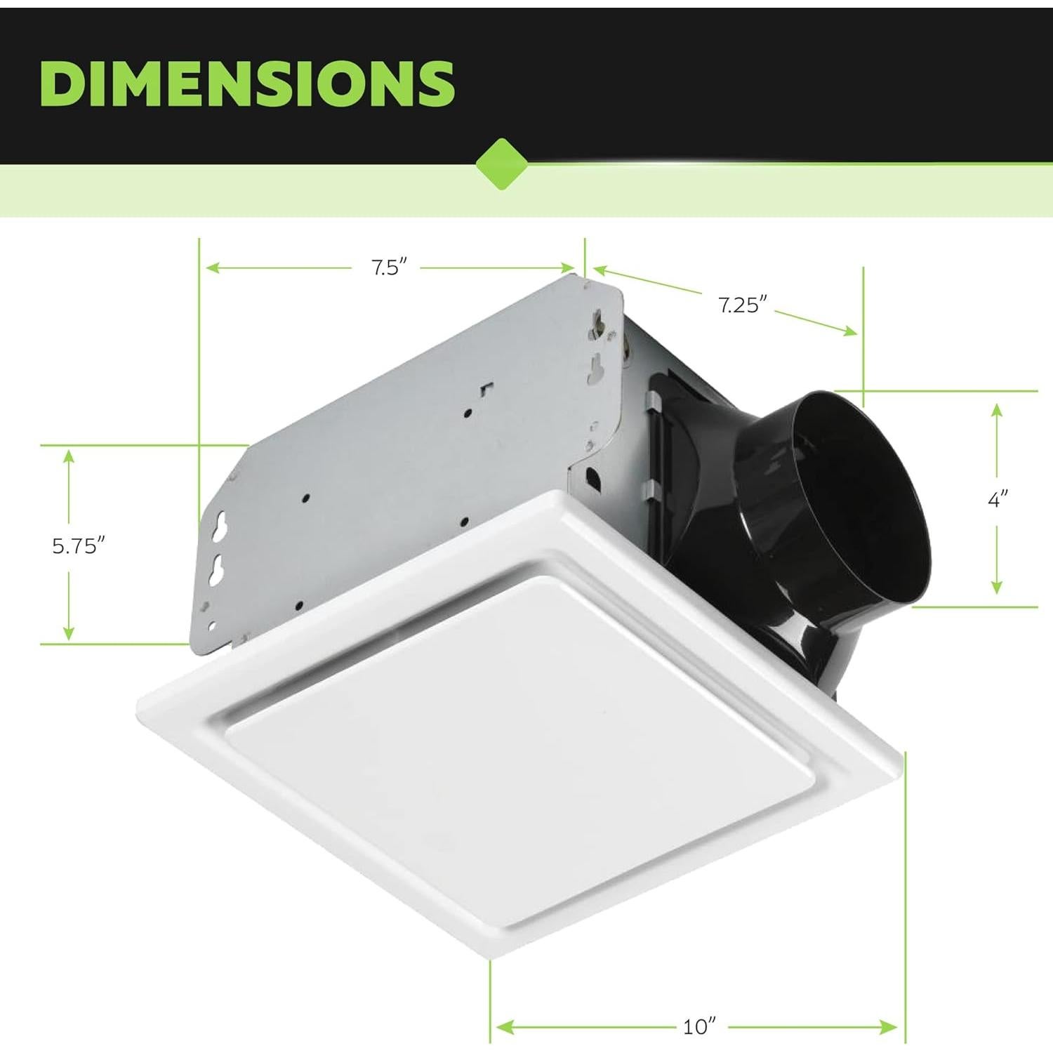 Ventilador de Baño Homewerks 7140-80 80 CFM Blanco