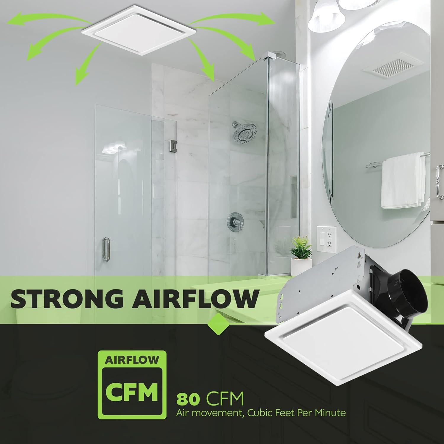 Ventilador de Baño Homewerks 7140-80 80 CFM Blanco