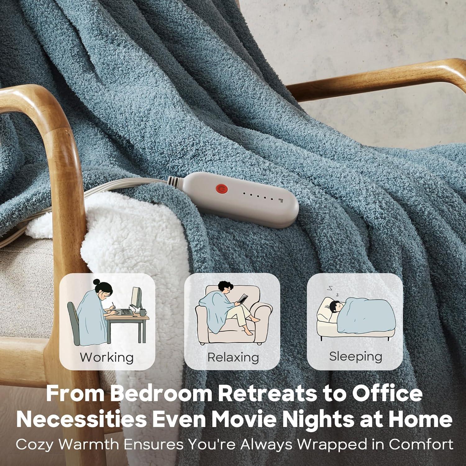 Manta Calentada Eléctrica Sharper Image 50x60 cm Azul