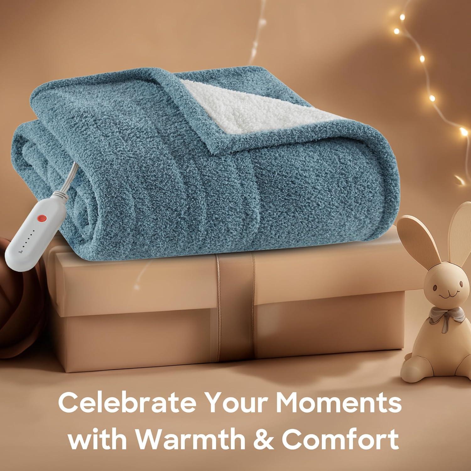 Manta Calentada Eléctrica Sharper Image 50x60 cm Azul