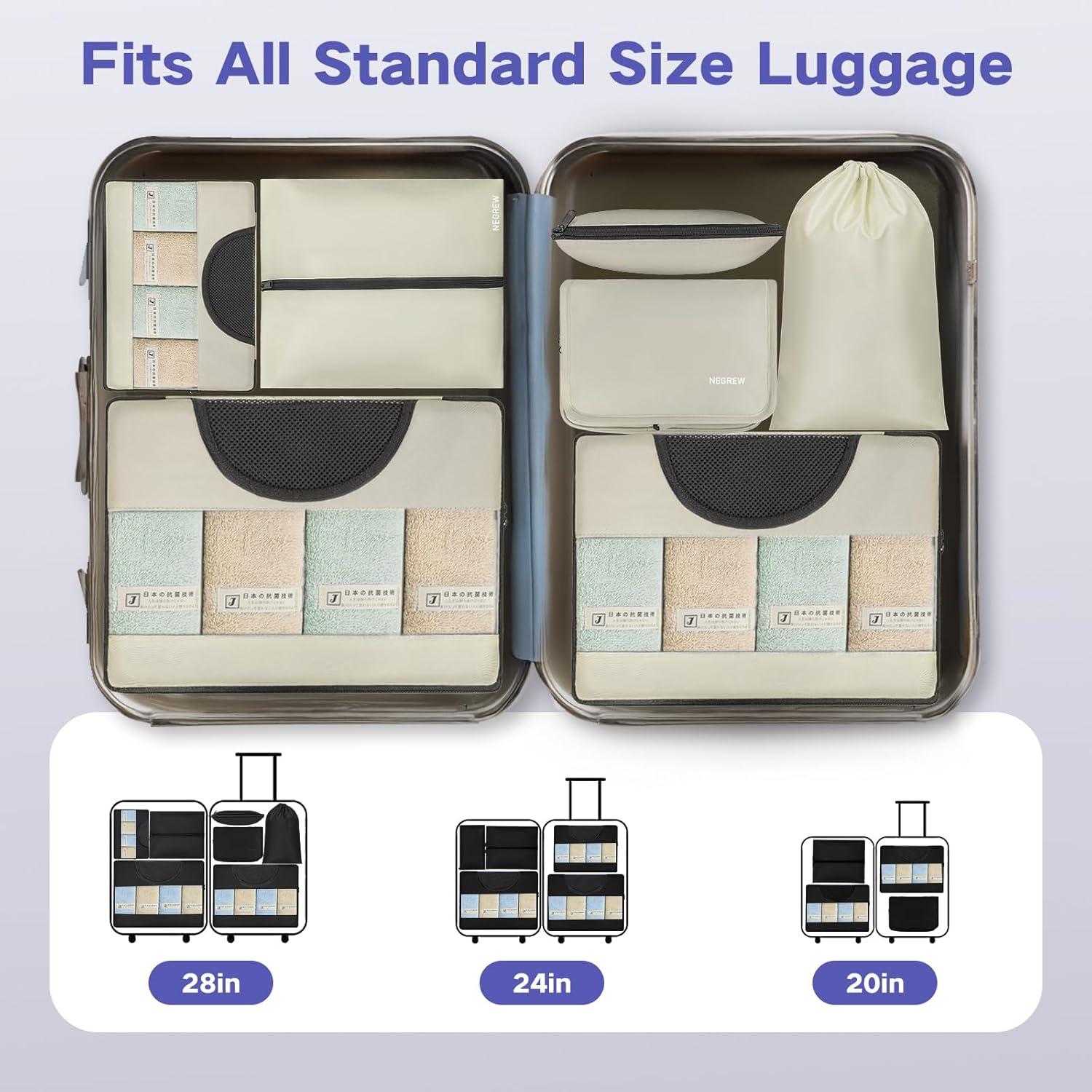 Cubos de Compresión para Empacar FREEAMG - 8 Piezas Beige