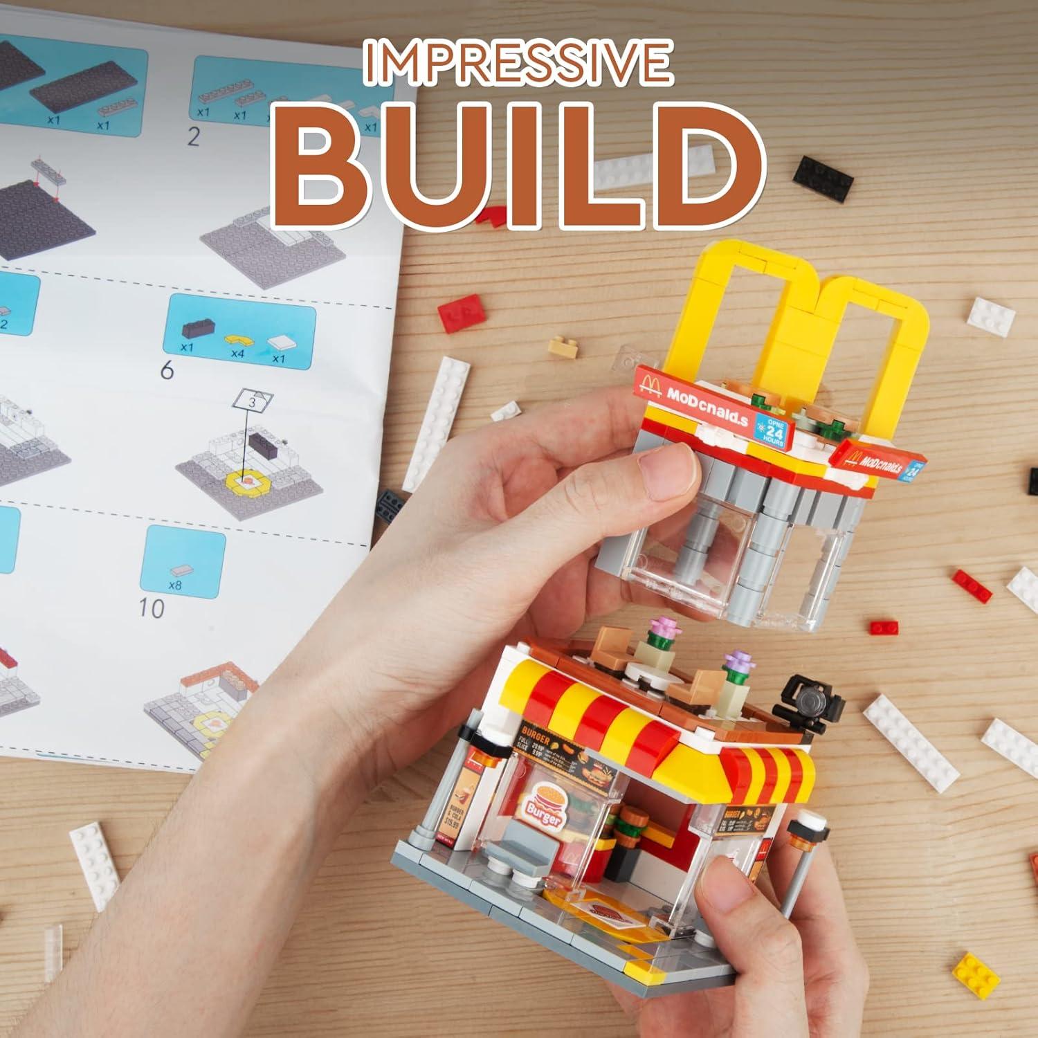 Conjunto de Bloques de Construcción Hamburguesería HIGH GODO 244 Piezas