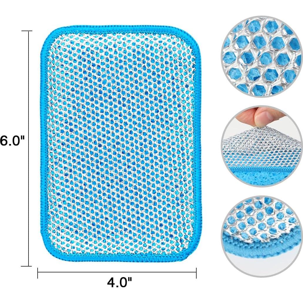 HOMEXCEL Paquete de 12 Paños de Fregar y Limpiar Azul