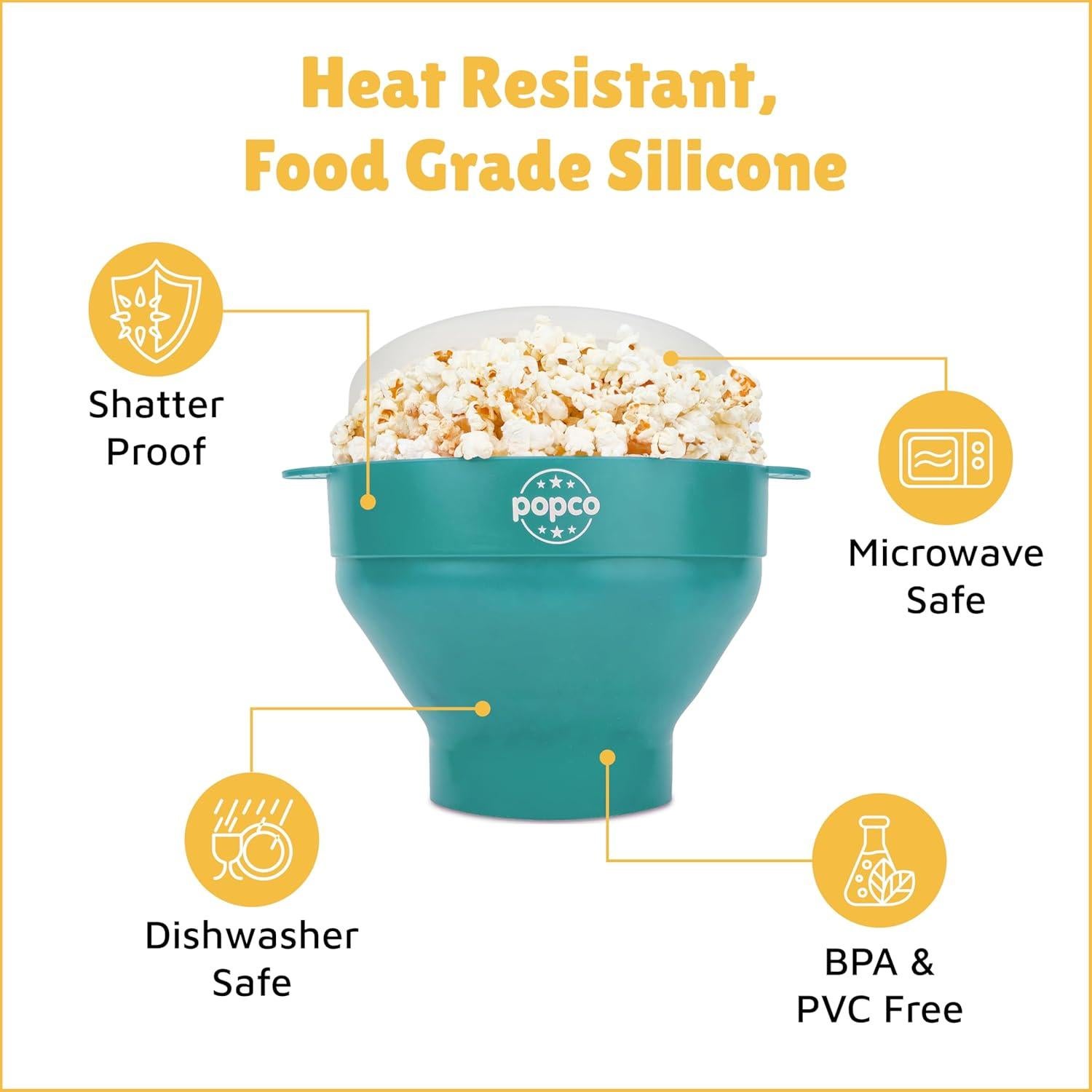 Hacedor de Palomitas Popco de Silicona Plegable 15 Tazas Aqua