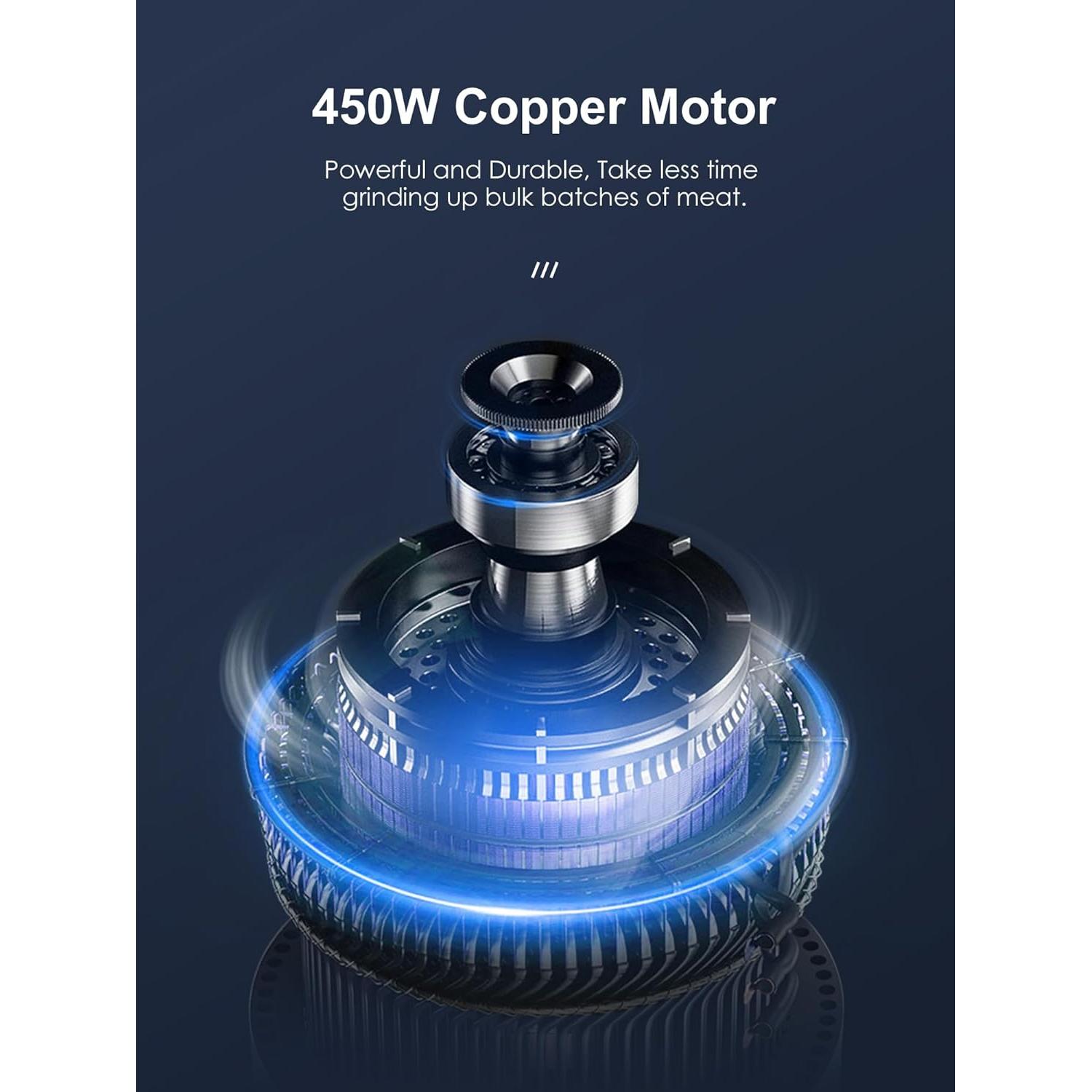 Picadora de Carne Eléctrica Yabano 450W con Accesorios