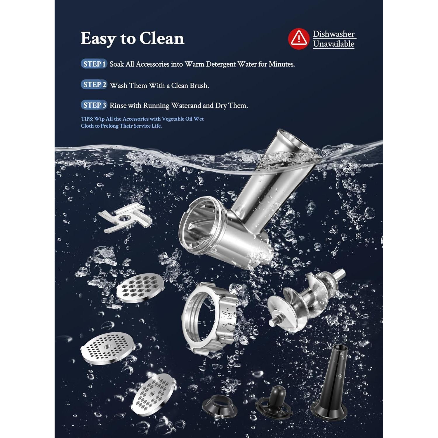 Picadora de Carne Eléctrica Yabano 450W con Accesorios