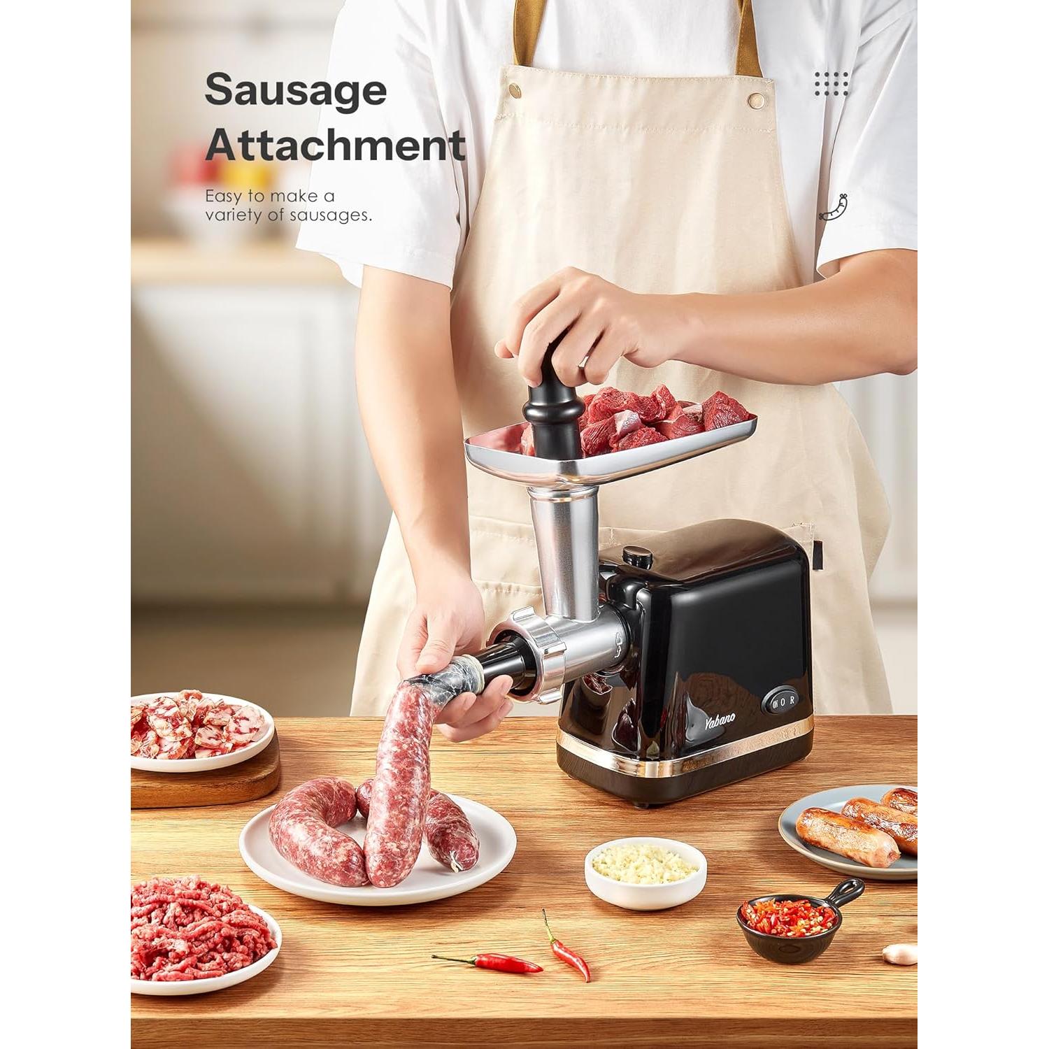 Picadora de Carne Eléctrica Yabano 450W con Accesorios