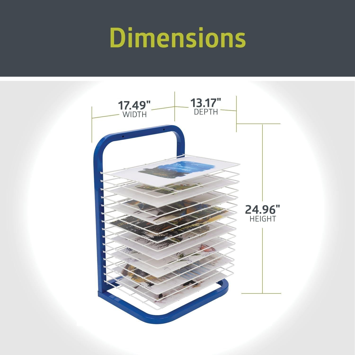 Estante de Secado de Arte Pearington 15 Estantes Azul 33.5x43.9 cm