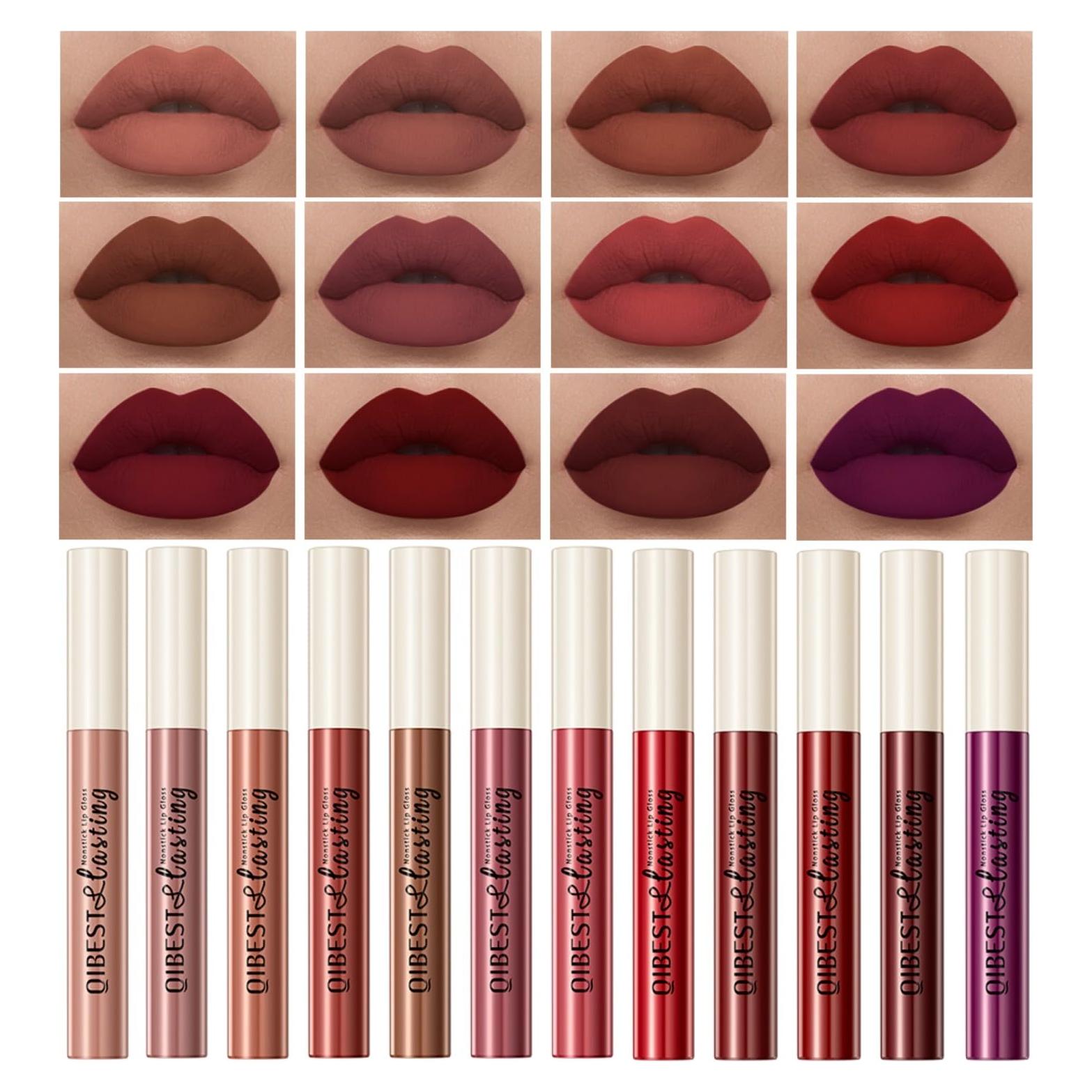 Set de Labiales Líquidos Mate MAEPEOR 12PCS - Cremoso y Duradero