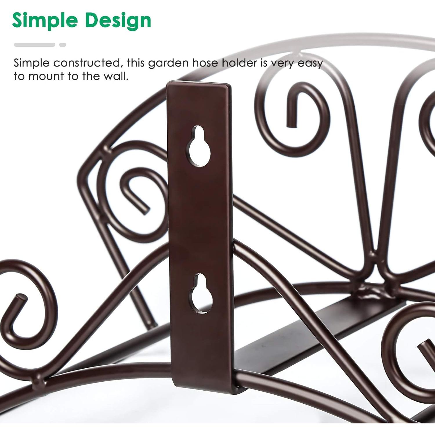 Soporte de Manguera de Jardín TomCare Montaje en Pared Bronce